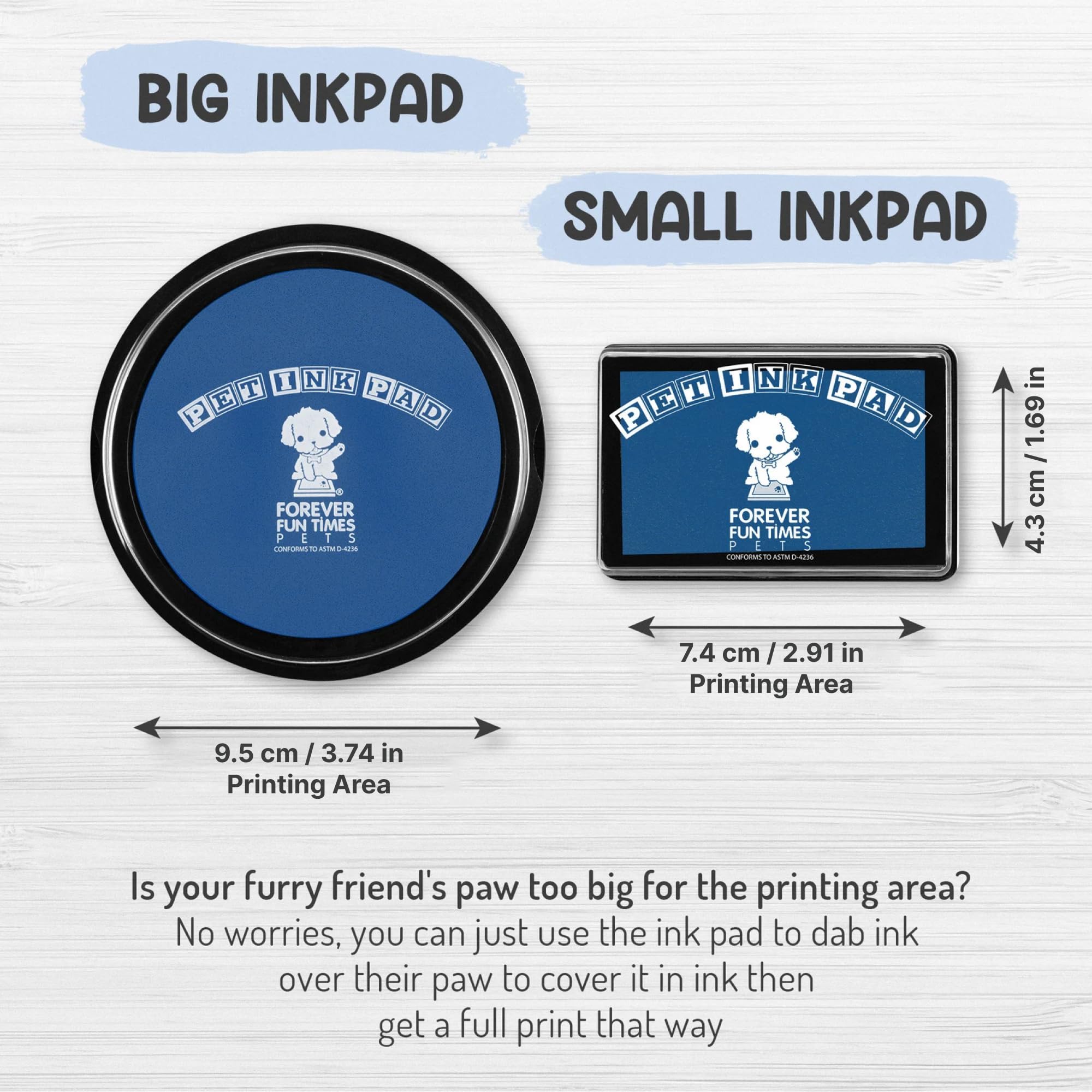 Pet Paw Print Impression Kit | Dog Ink Paw Print Kit | Pet Paw Print Kit | An Easy To Use Paw Print Stamp Pad For Dogs | Contains An Ink Pad For Dog Paw Prints That You Can Treasure (Blue, Big)