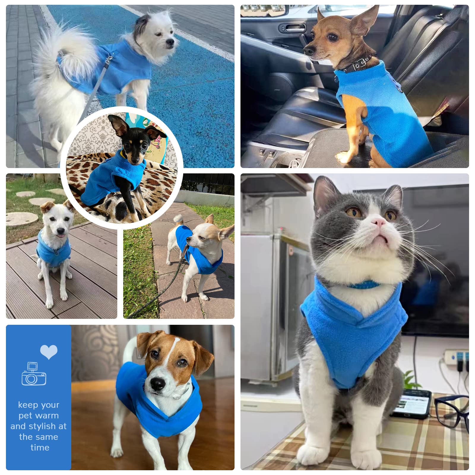 Petcare Small Dog Sweater Cat Fleece Vest Soft Dog Jacket With Leash O-Ring Winter Warm Pet Pullover Coat Puppy Clothes For Smal
