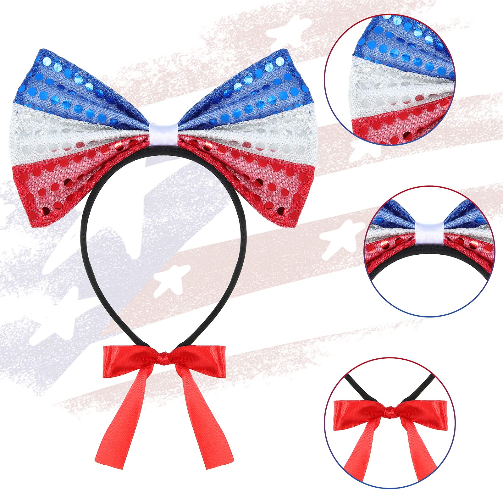 Weewooday 3 Pieces Girl Dog Costume Patriotic 4Th Of July Tutu Skirt And Bowtie Headband Fancy Collar For Small Dog Costume Deco