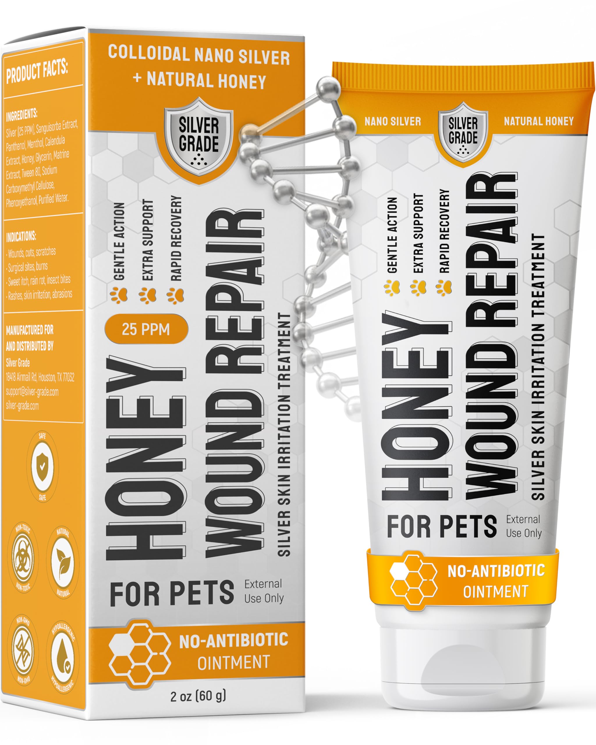Best Hot Spot Treatment for Dogs - No Antibiotic Wound Ointment for Dogs & Cats for Irritation & Scratches - Honey Wound Repair 