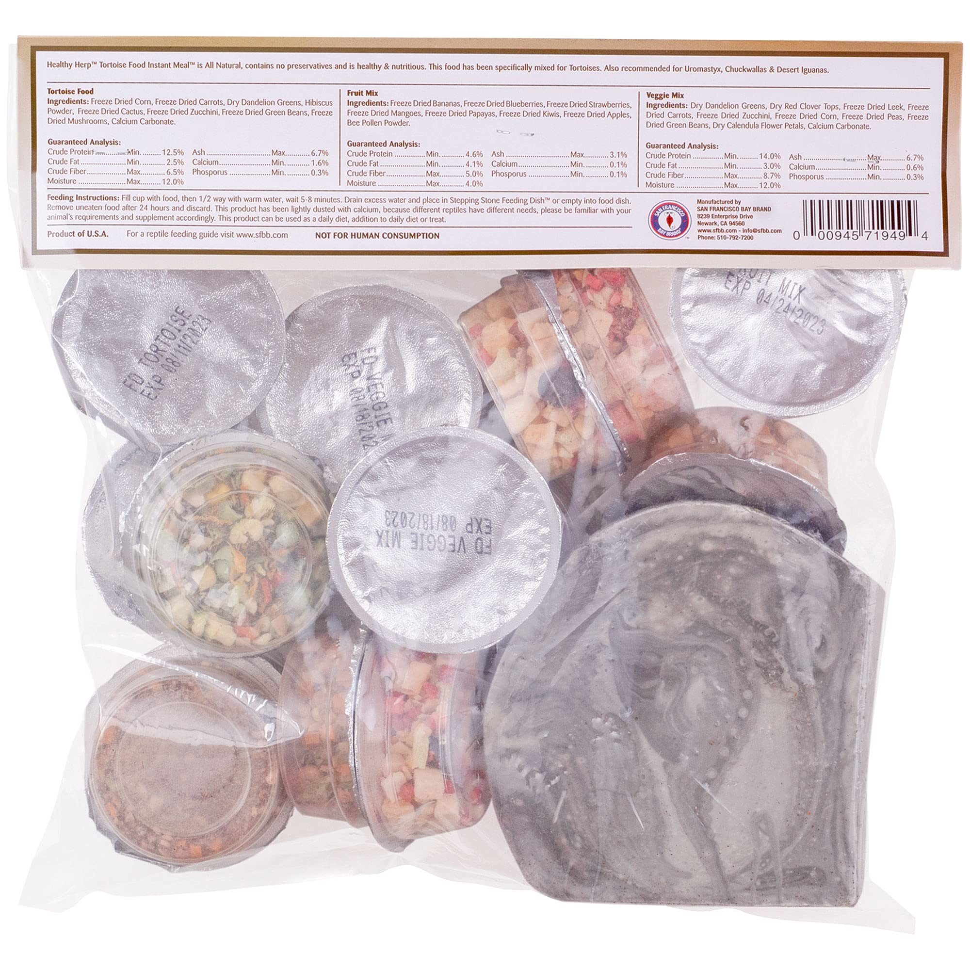 Healthy Herp Tortoise Food Instant Meal for Reptiles - Nutritious Turtle Food, Tortoise Habitat Accessories - Made in USA - for