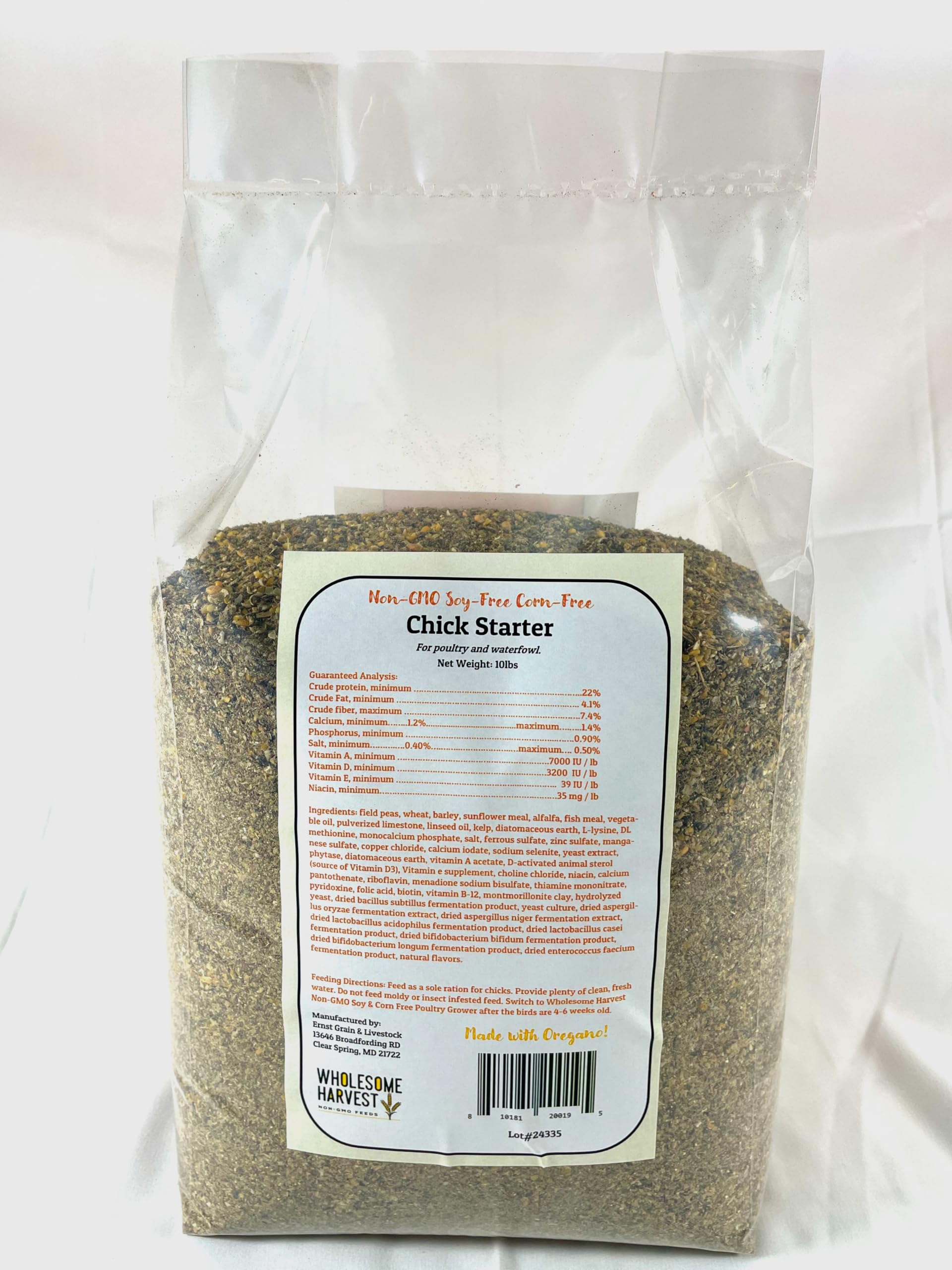 Wholesome Harvest Corn & Soy-Free Chick Starter Feed - Non-GMO, High-Protein 22%, 10 lb