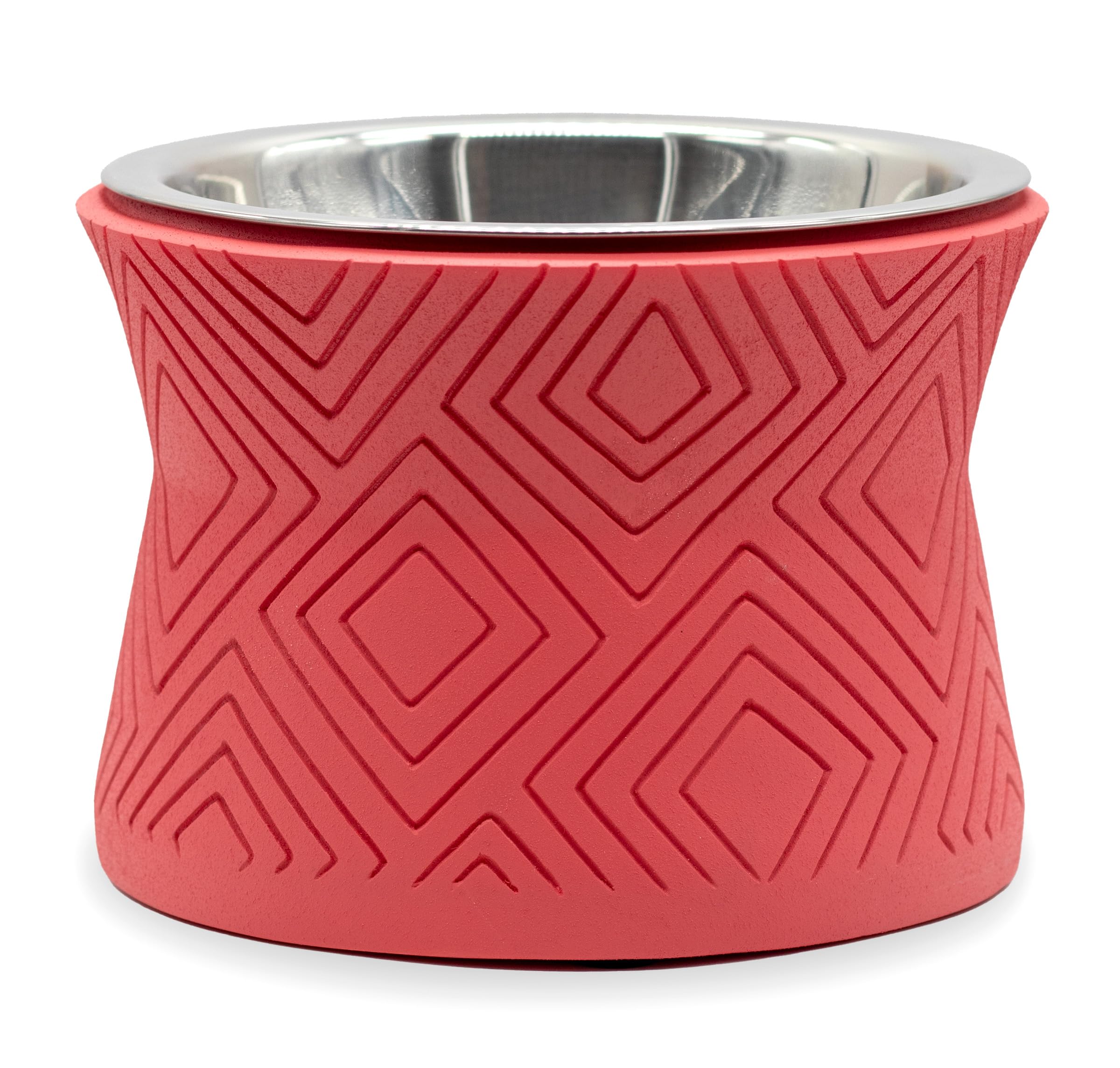 Pet Junkie Santa Fe Single Elevated Pet Bowl Stand with Removable Stainless Steel 16oz Inner Bowl for Small Dog Breed or Cat - R