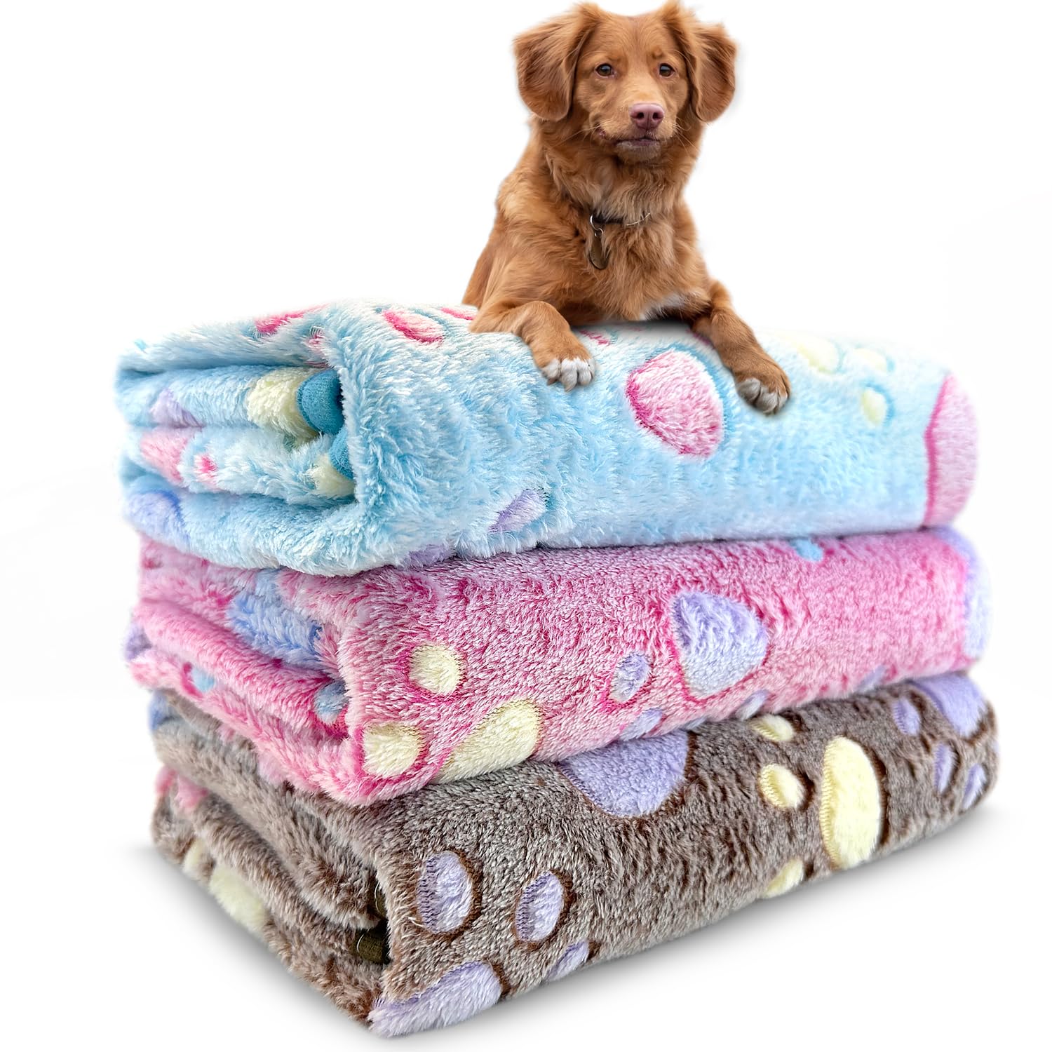 Dog Blankets Washable, 3 Pack Dog Blanket Washable 41' X 31', Fuzzy Soft Pet Mat Throw Cover For Kennel Crate Bed, Blankets For Dogs, Pet Blanket