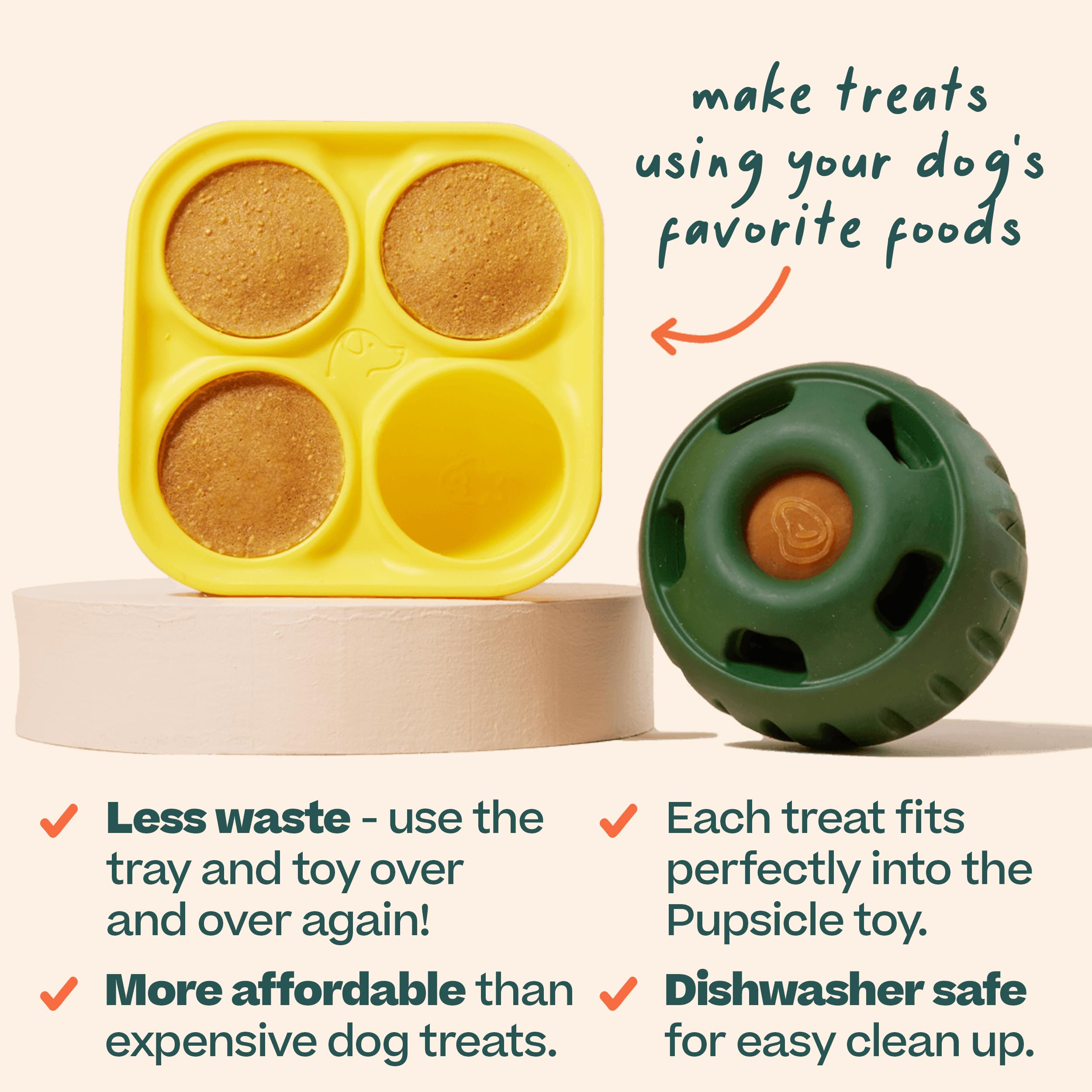 WOOF Pupsicle Treat Tray Mold, XL 75 lbs and Up, Silicone Molds for Dog Treats, Dishwasher Safe, Reusable Treat Tray, Freeze Ref