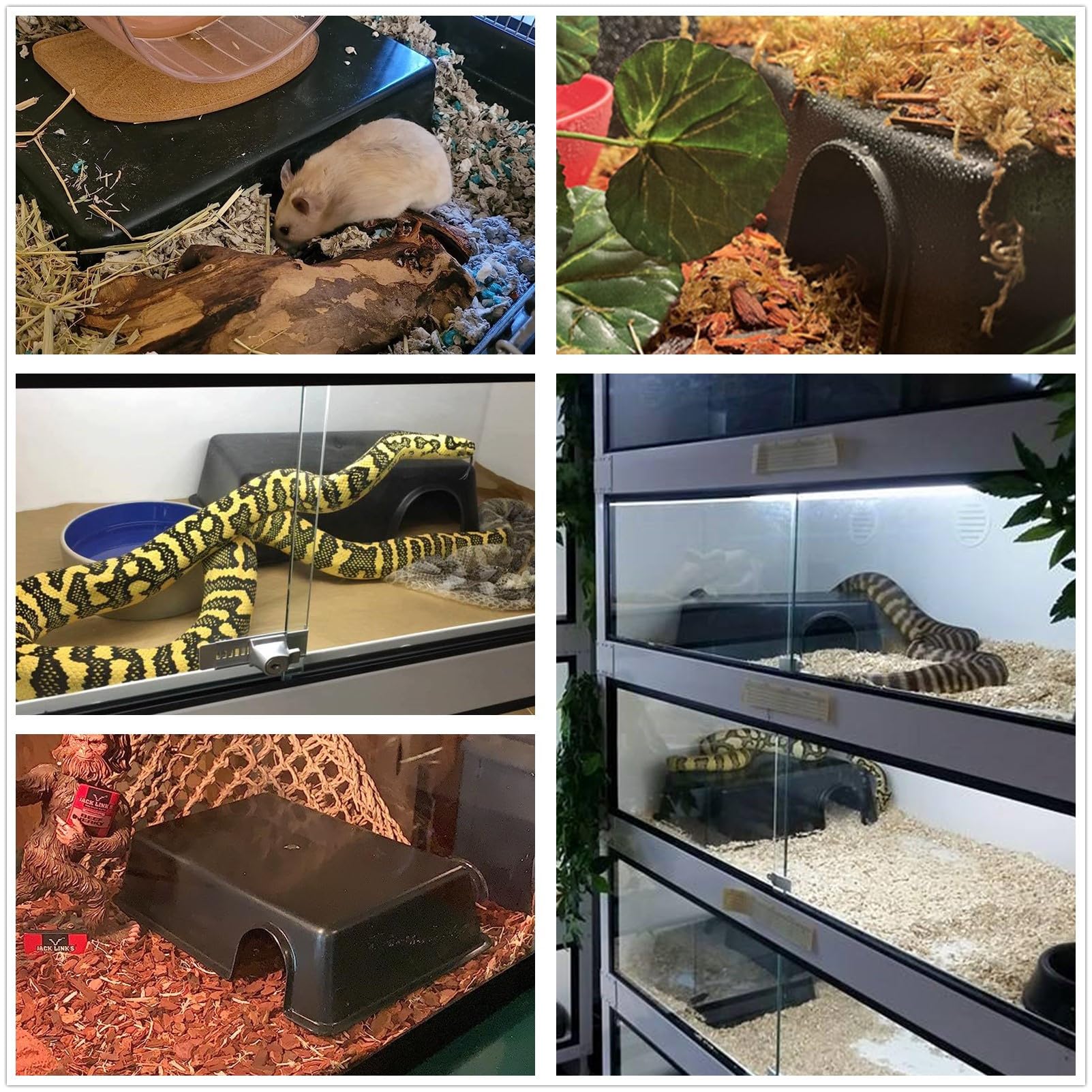 Leoterra Plastic Reptile Hideout Snake Hide Reptile Cave For Lizard Leopard Gecko Snakes And Ball Python Use Durable And Easy To