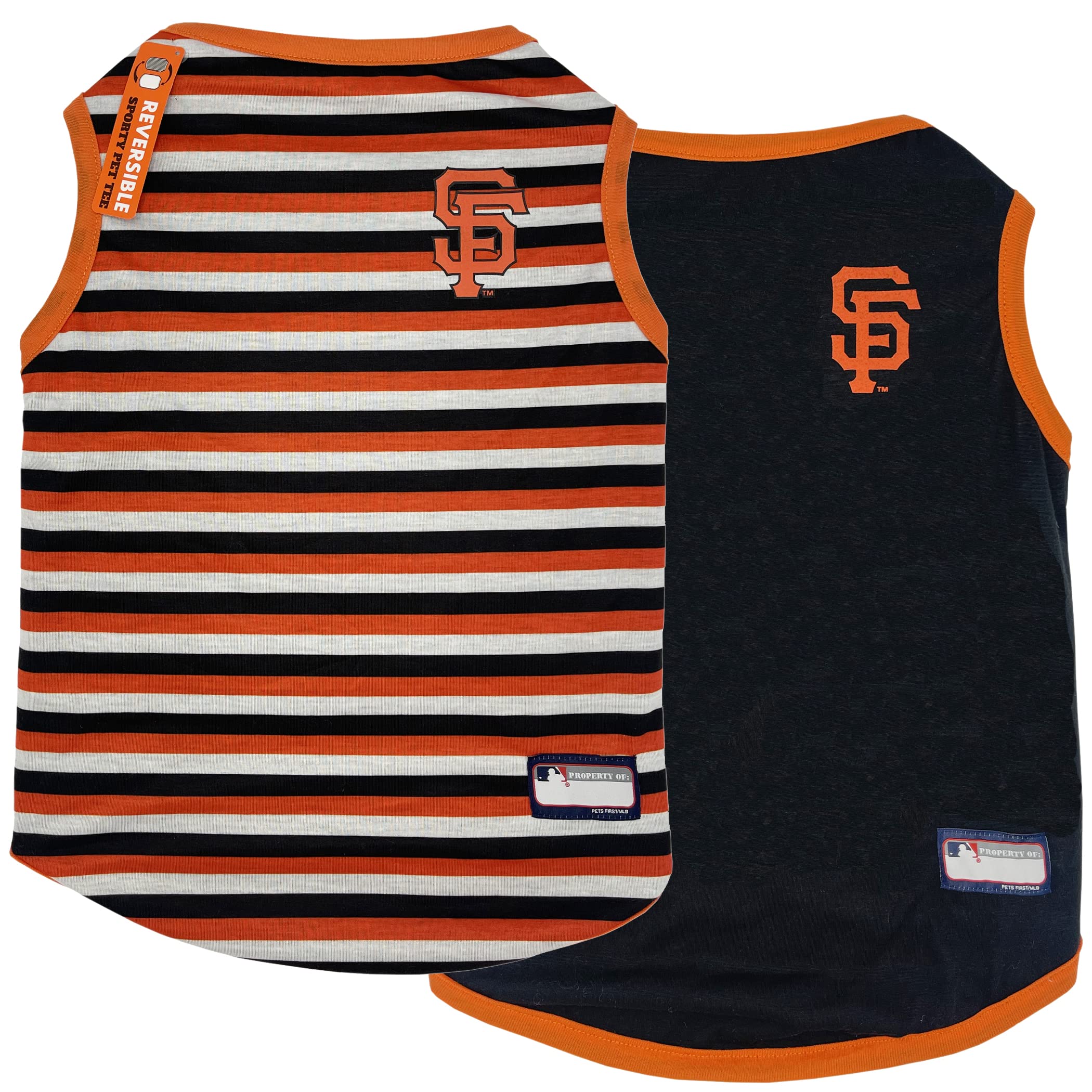 Pets First Mlb San Francisco Giants Reversible T-Shirt, Large For Dogs & Cats. A Pet Shirt With The Team Logo That Comes 2 Desig