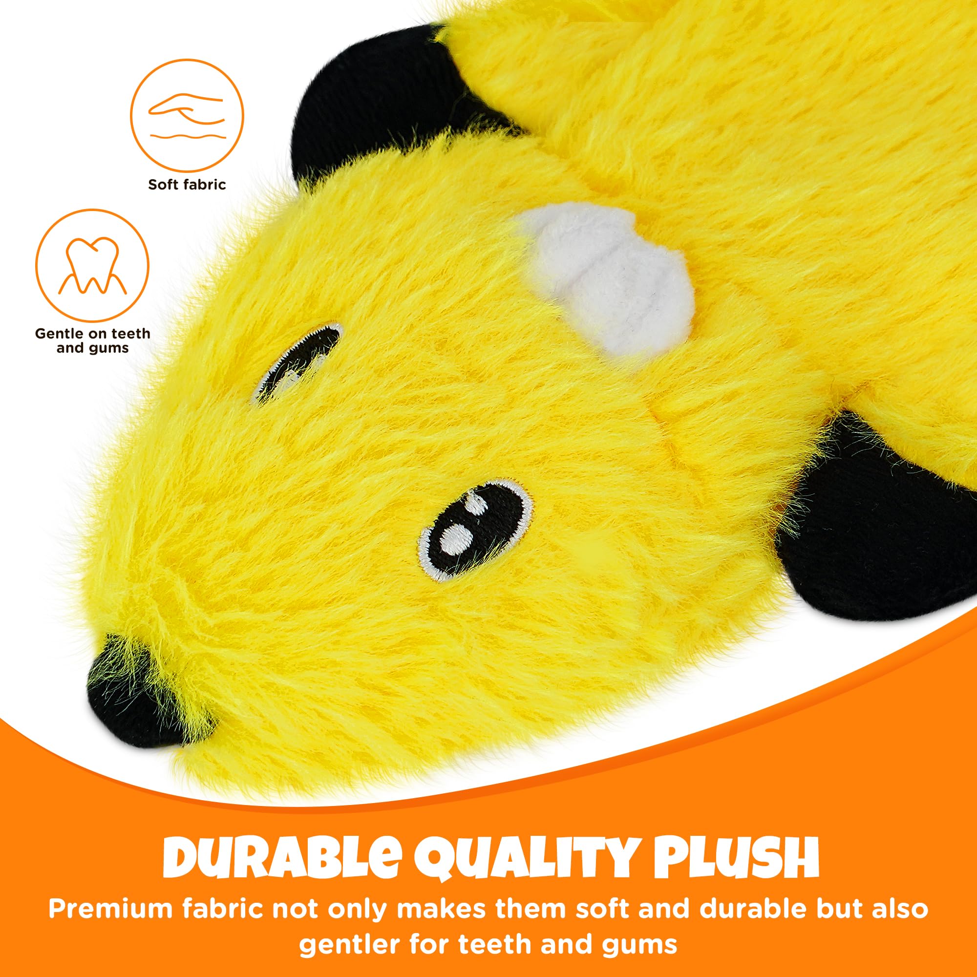 No Stuffing Dog Squeak Toys, Flat Soft Plush Dogs Chew Toy For Small Medium Large Breed Chewer Durable Cute Fun Squeaky Interact