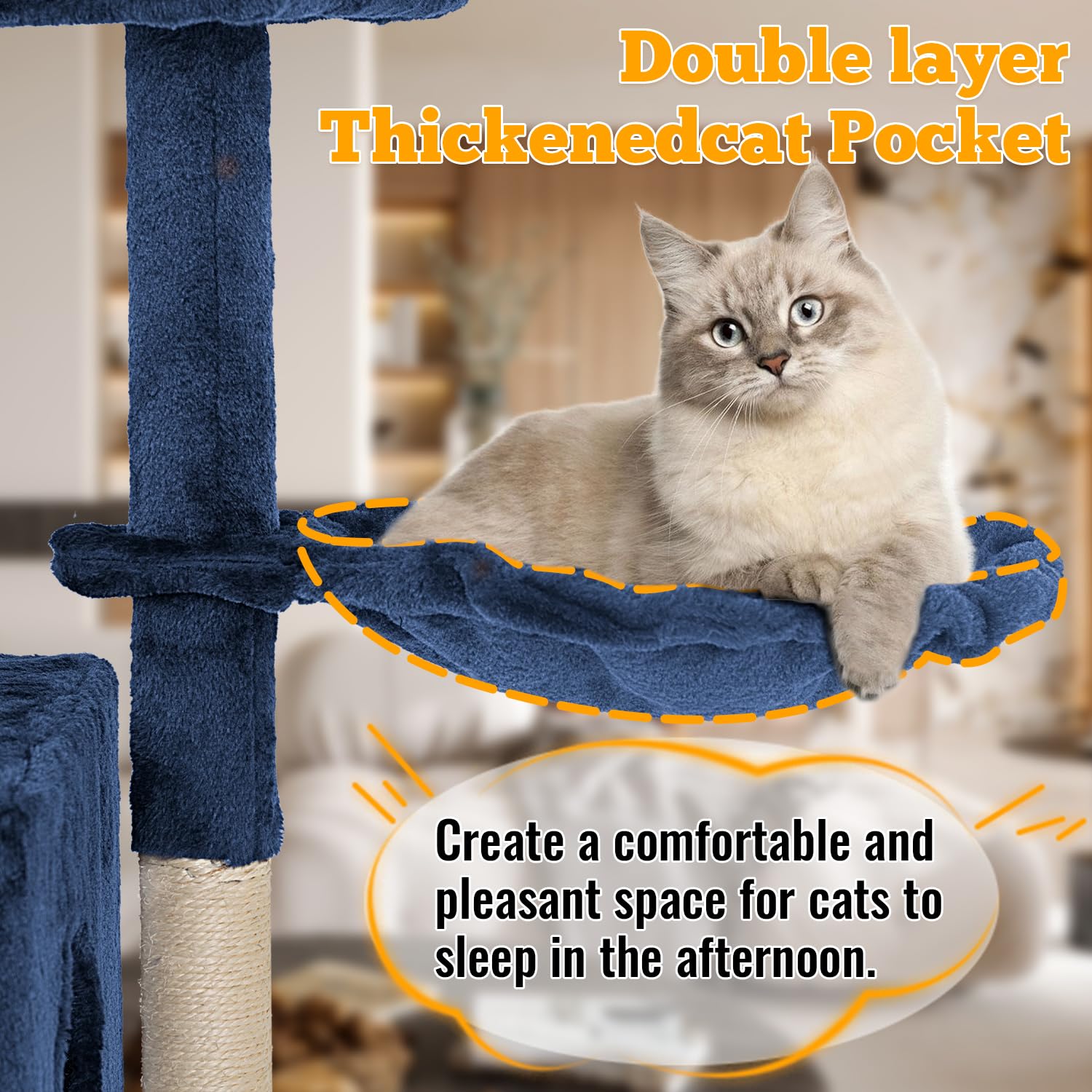 FDW 37.8 inch Cat Tree Cat Tower for Indoor Cats with Scratching Posts,Multi-Level Cat Furniture Activity Center Stand House Cat