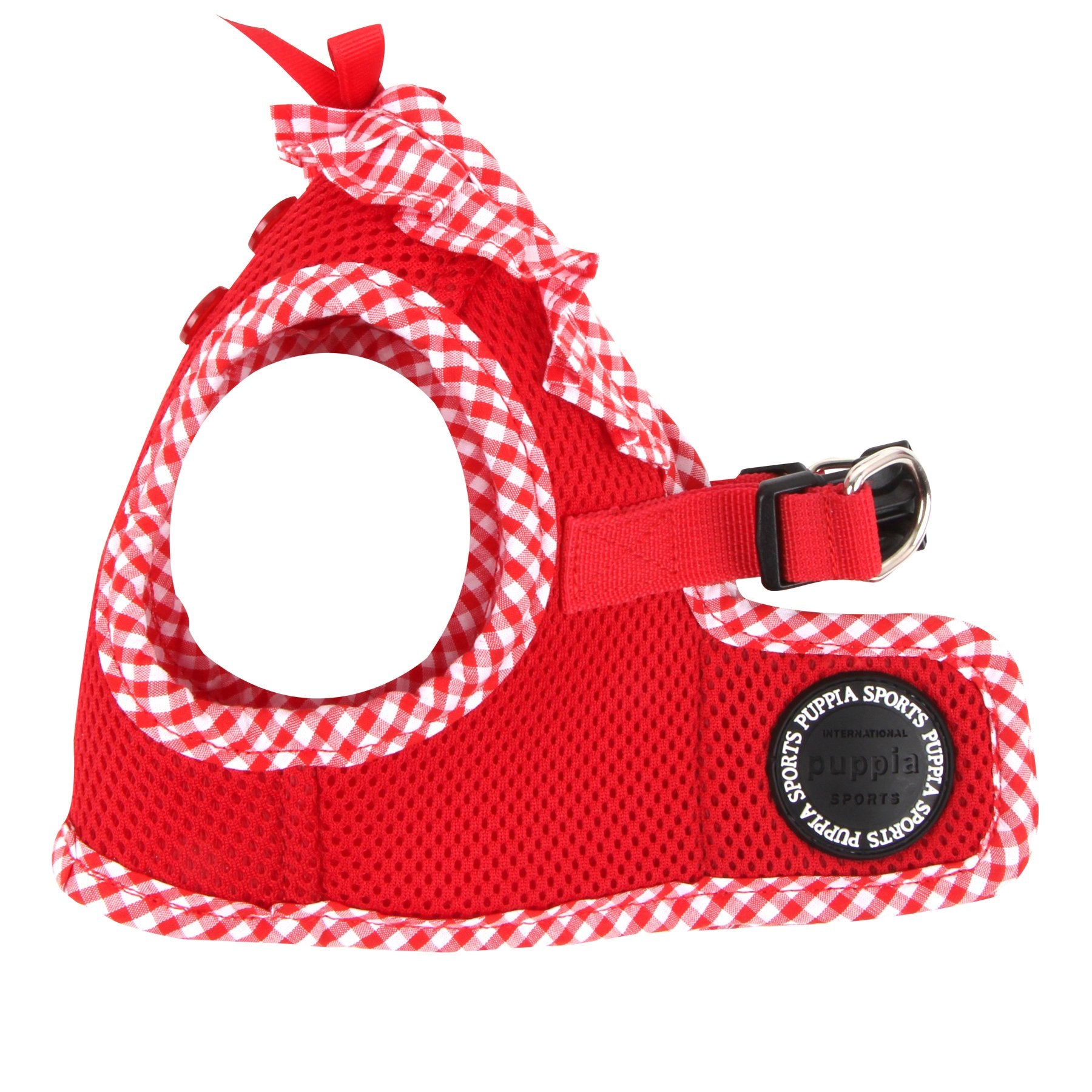 Puppia Vivien Vest Dog Harness Step-In All Season Mesh Cute No Pull No Choke Walking Training For Small Dog, Red, Large