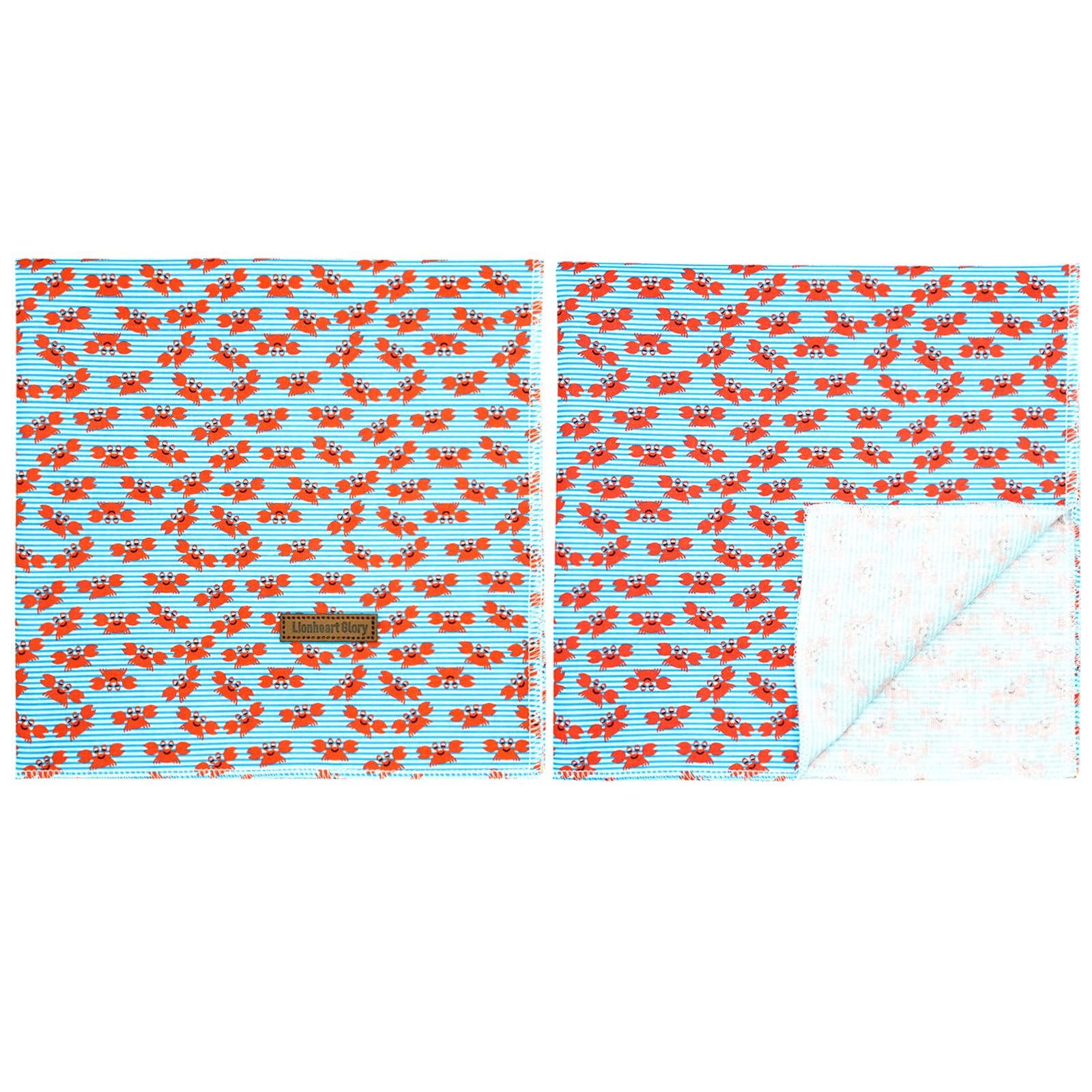 Lionheart Glory Blue Stripe Dog Bandana 1 Pack Washable Soft Dog Scarf, Square Adjustable Dog Bandanas For Medium Large Dogs, N: