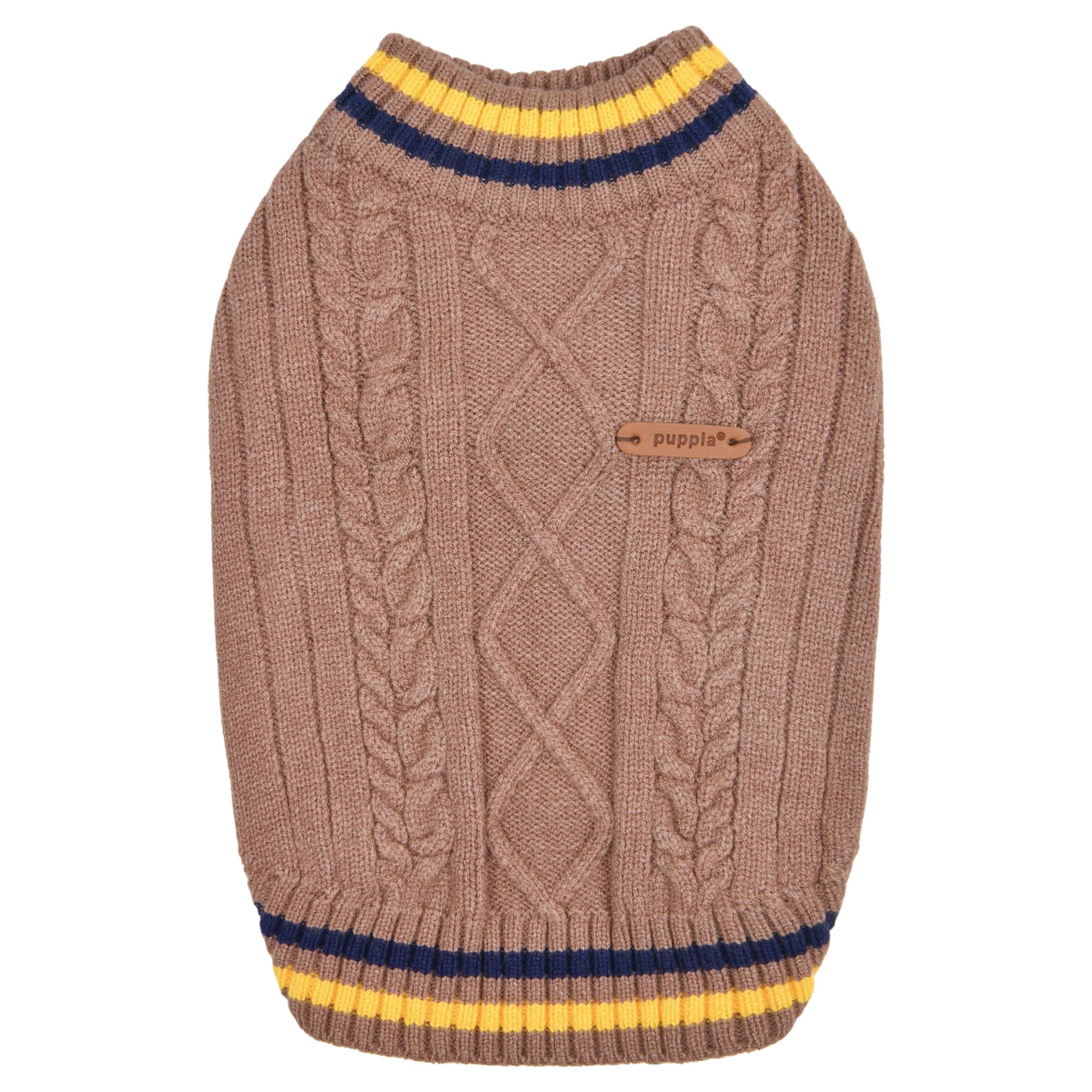 Puppia Joise Dog Knit Sweater Winter Season For Small And Medium Dogs, Brown, Large