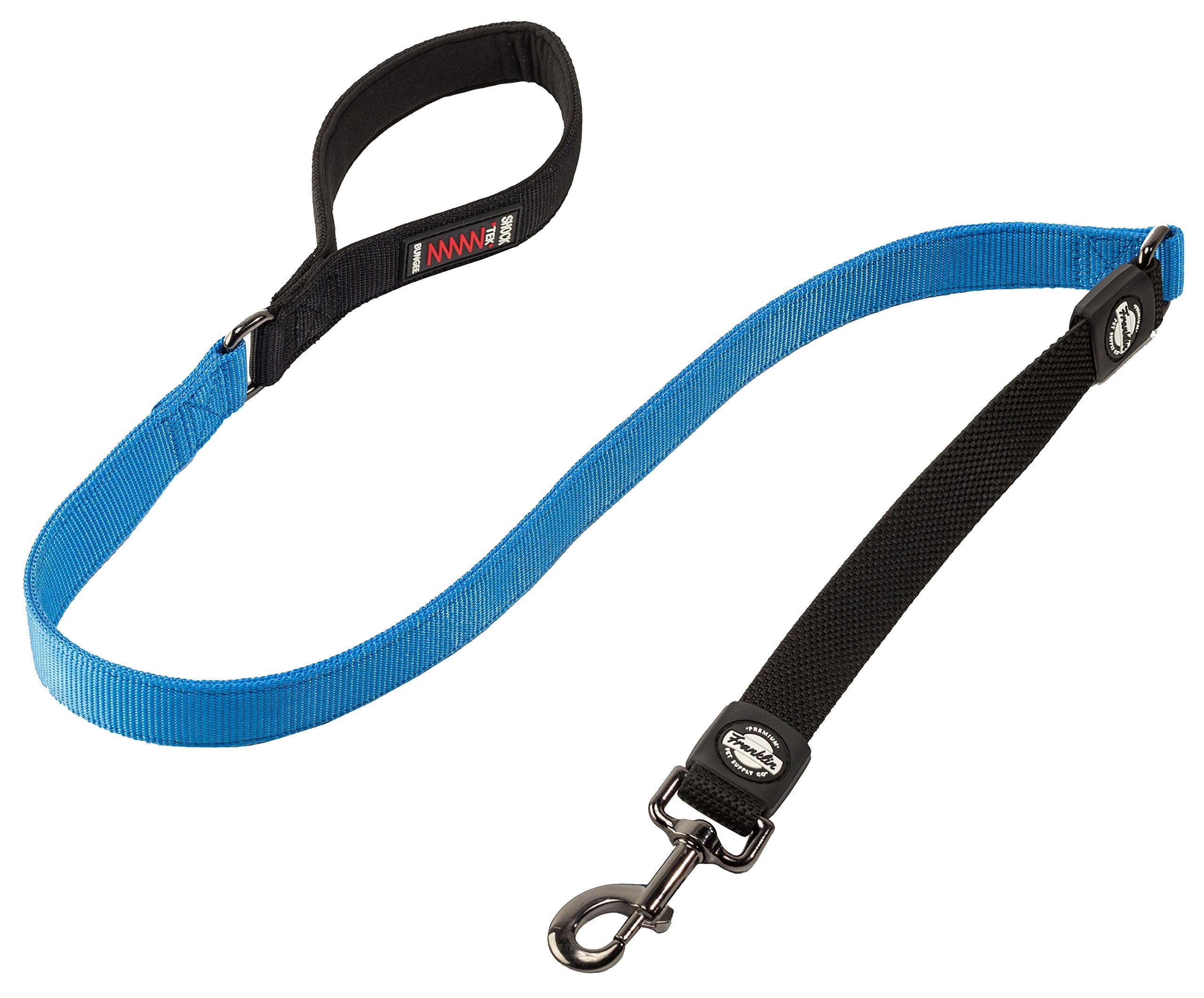 Franklin Sports Pet Supply - Nylon Dog Leash - Comfort - Neoprene Handles- Shok-Tek Bungee System - 4 Foot - Dog Training - Walking