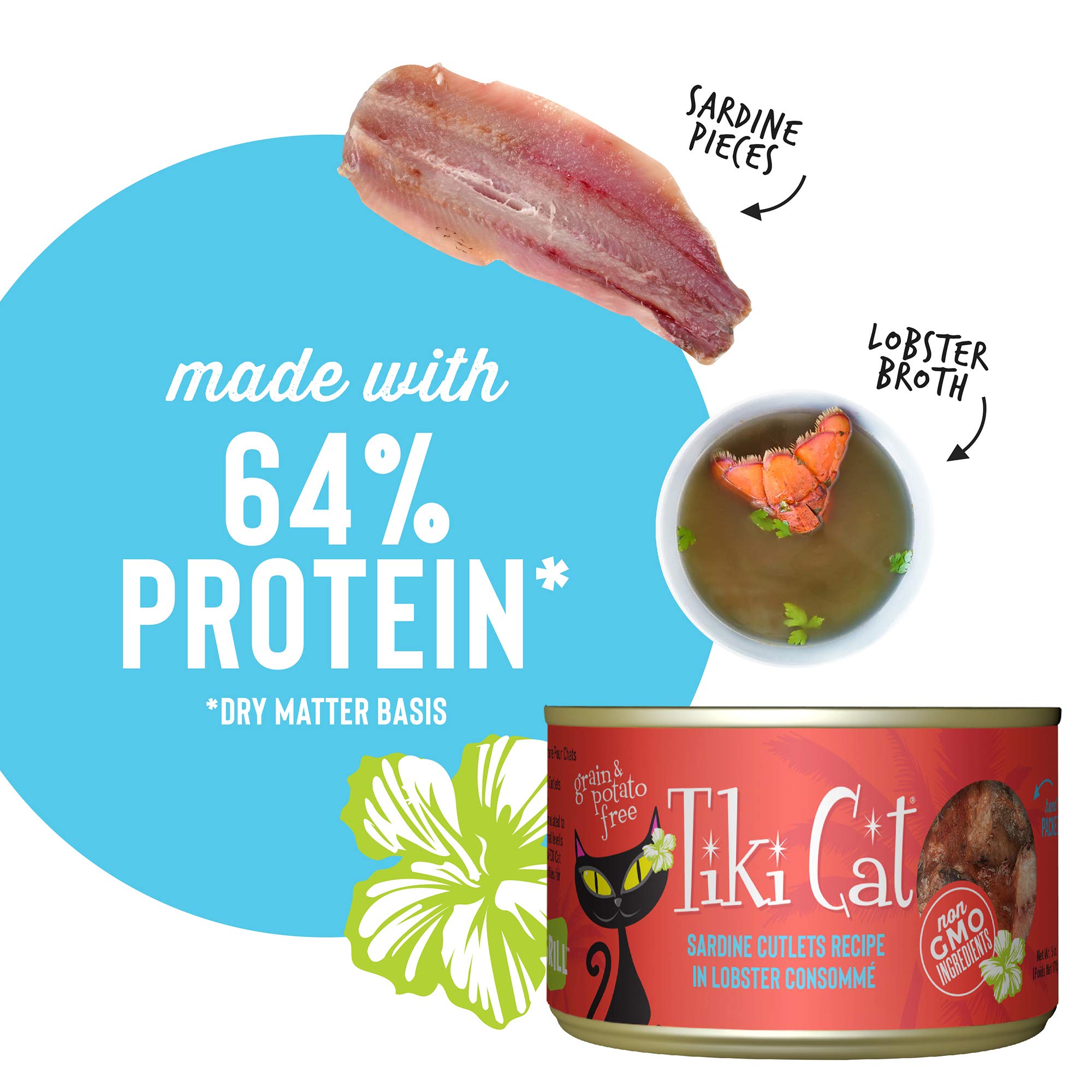 Tiki Cat Grill Wet Cat Food, Sardine Cutlets, 6 oz. Cans (8 Count)