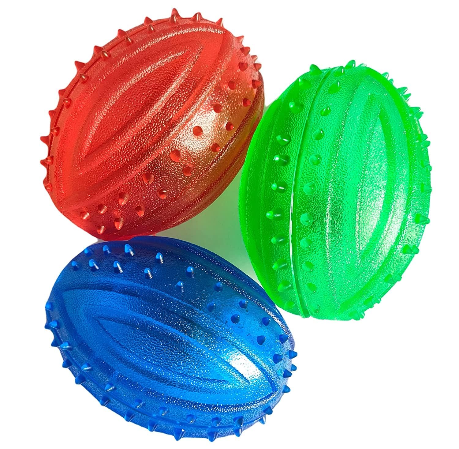 BohoBark Rugby Ball Dog Toy | TPR Tooth Chew Bite Resistant Rugby Toy with Builtin Bell| Interactive Teeth Cleaning Chew Toy fo