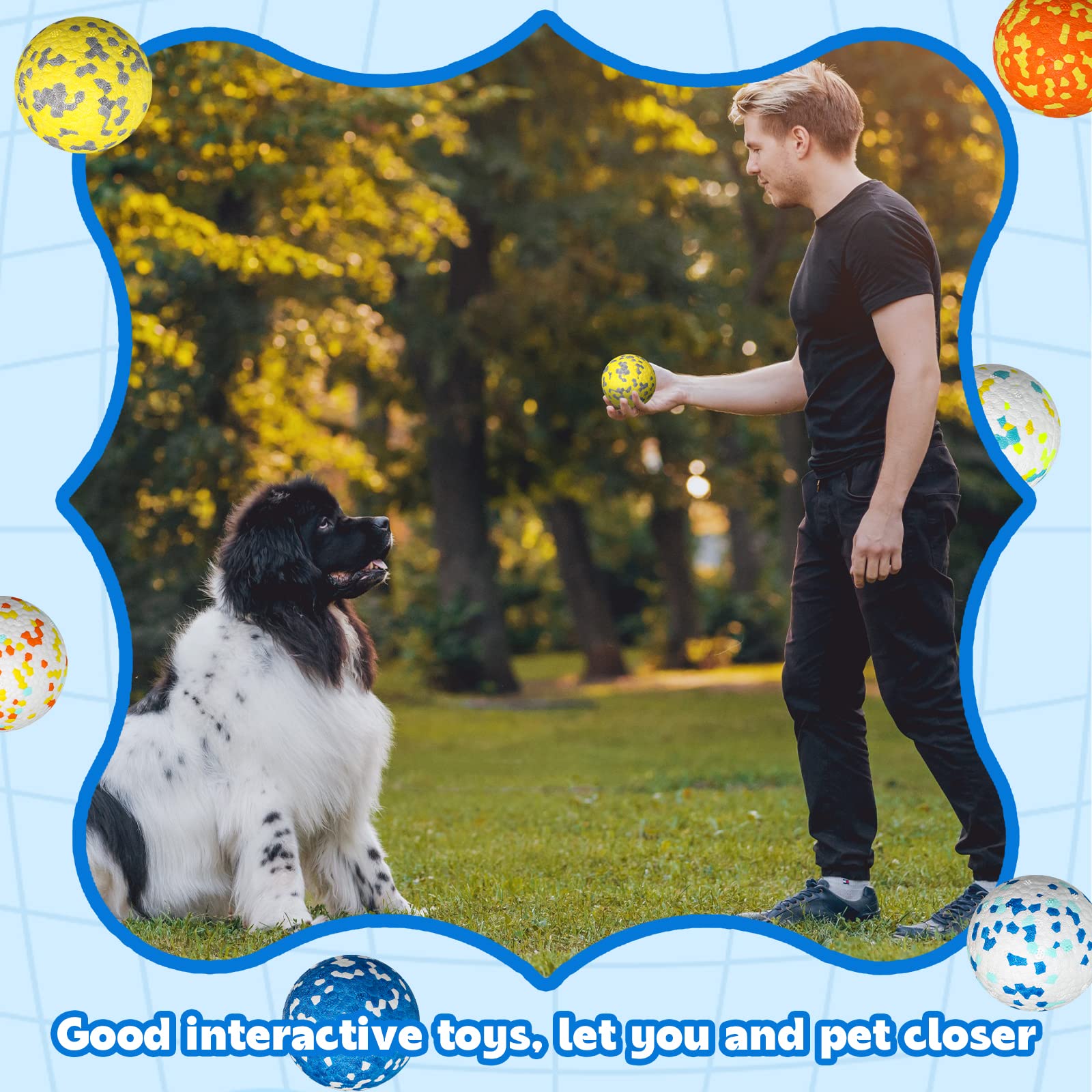 Lenwen 10 Pcs Dog Toy Ball For Aggressive Chewers Interactive Dog Ball For Boredom And Stimulating Bouncy Floating Rubber Toy Fo