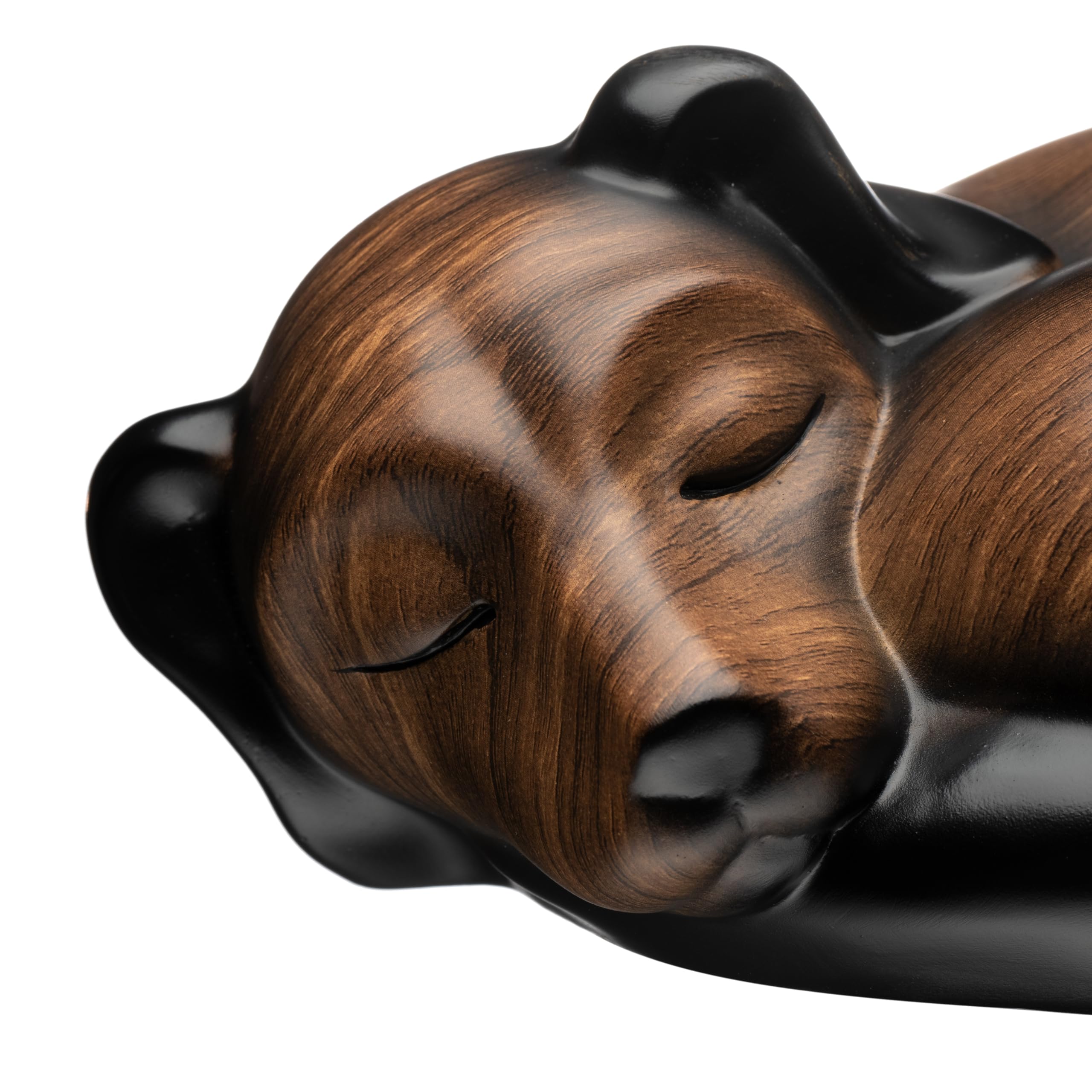 Kriss Art Pet Urns,Sleeping Resin Cremation Dog Urn, Dog Urns For Ashes, Small Animal Urn(Black Walnut)