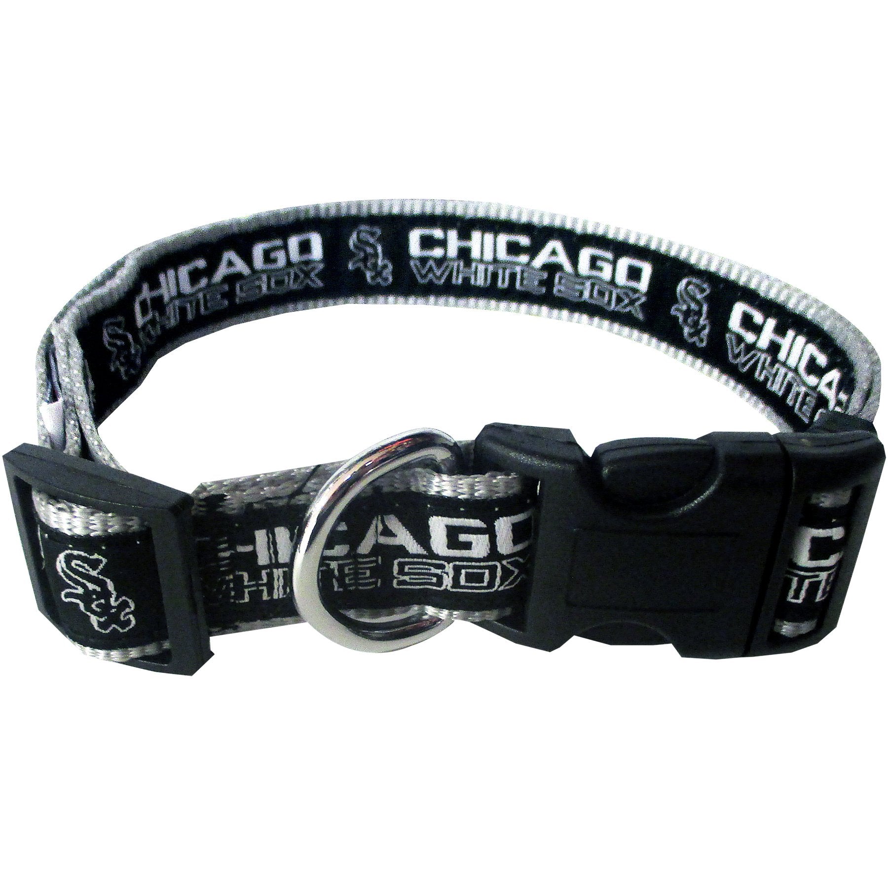 MLB Chicago White Sox Licensed PET COLLAR- Heavy-Duty, Strong, and Durable Dog Collar. Available in 29 Baseball Teams and 4 Size