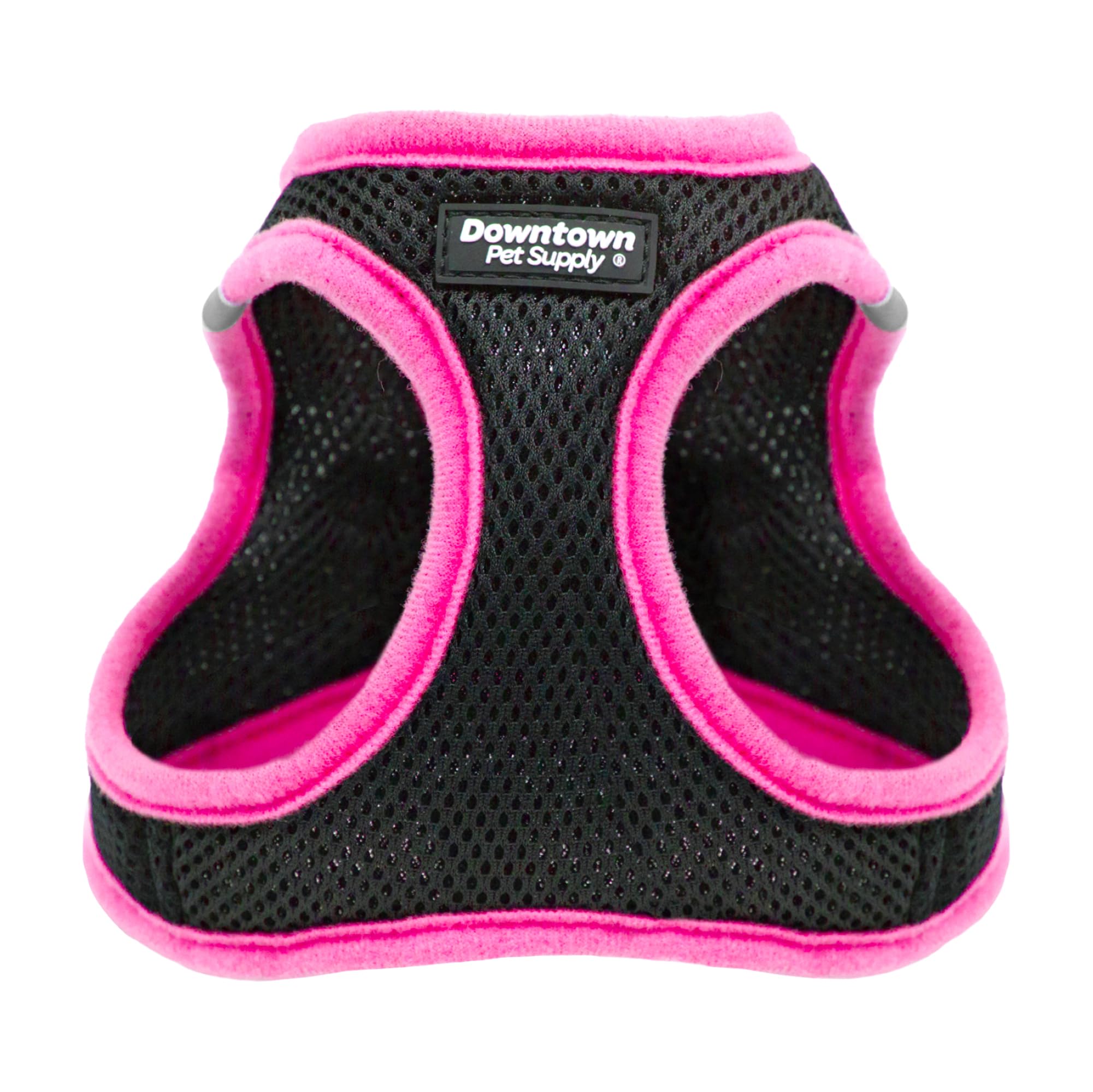 Downtown Pet Supply Step In Dog Harness For Small Dogs No Pull, X-Small, Black W/Pink Trim - Adjustable Harness With Padded Mesh