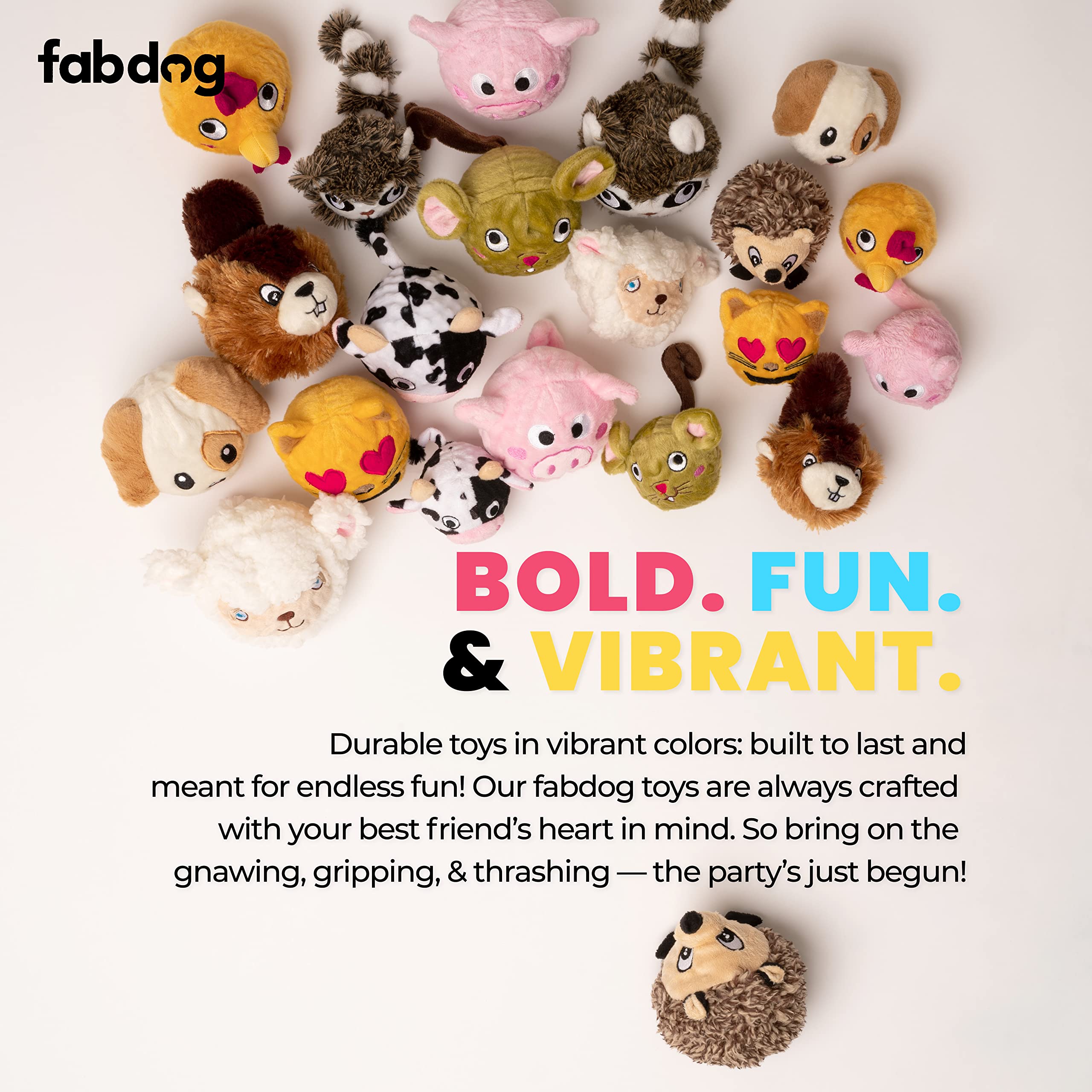 Fabdog Hedgehog Faball Squeaky Dog Toy (Small)