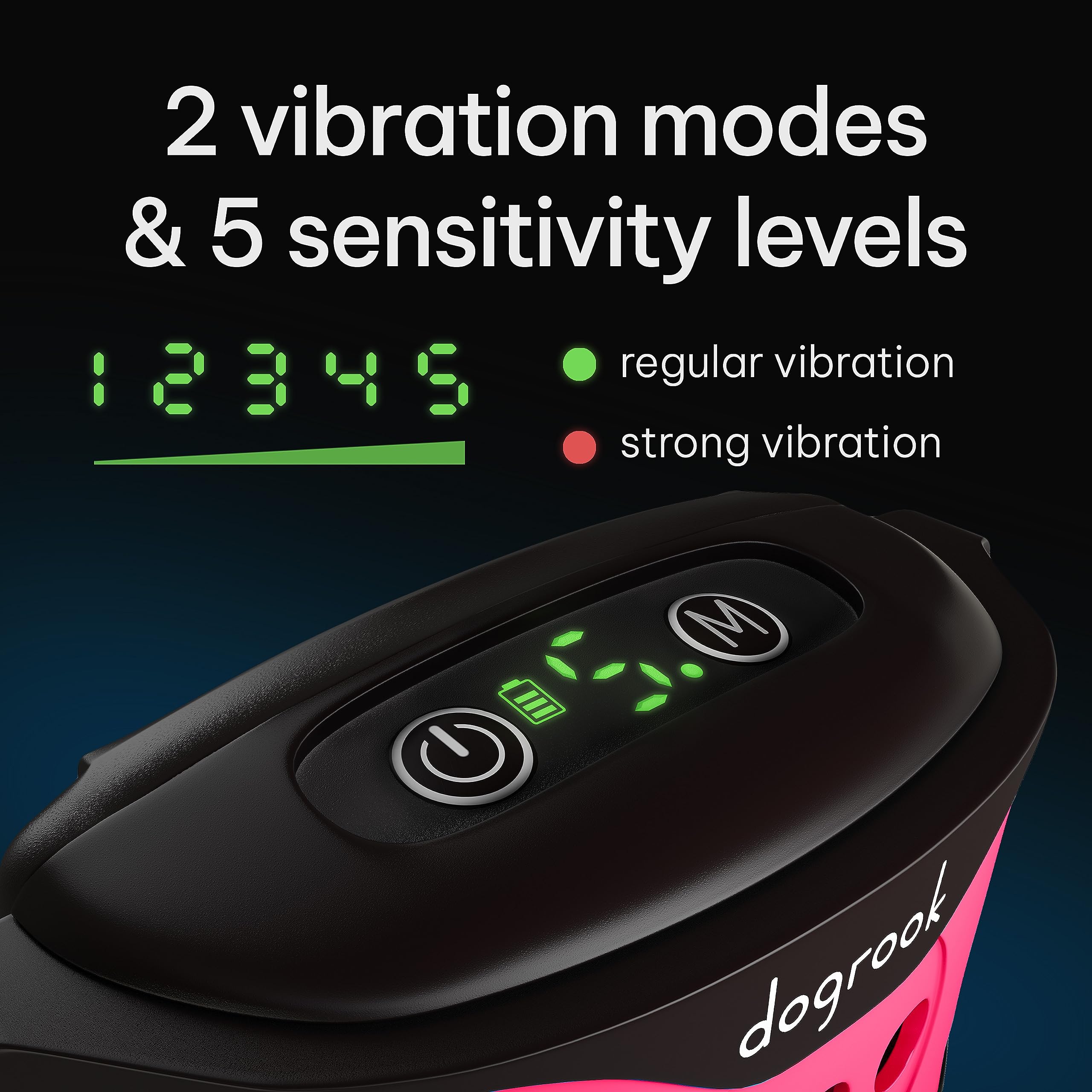 Dogrook Rechargeable Dog Bark Collar - No Shock Dog Training Smart Collar - Beep & Vibration Stop Barking Dog Devices - No Bark Collar - Anti Bark Collar For Large Dog, Medium & Small - 12-110 Lbs