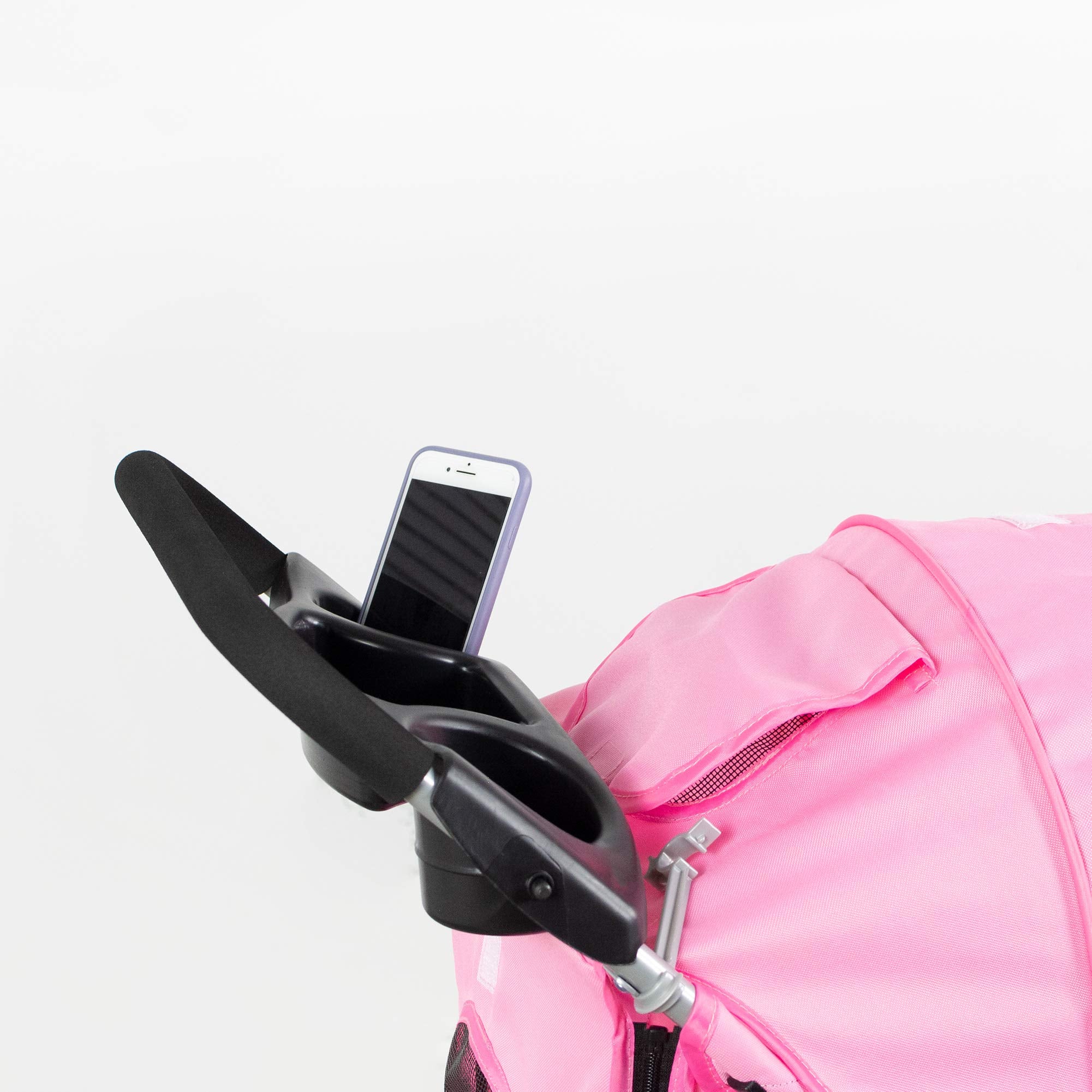 VIVO Pink 4 Wheel Pet Stroller for Cats & Dogs, Foldable Carrier, Model STROLR-V001K