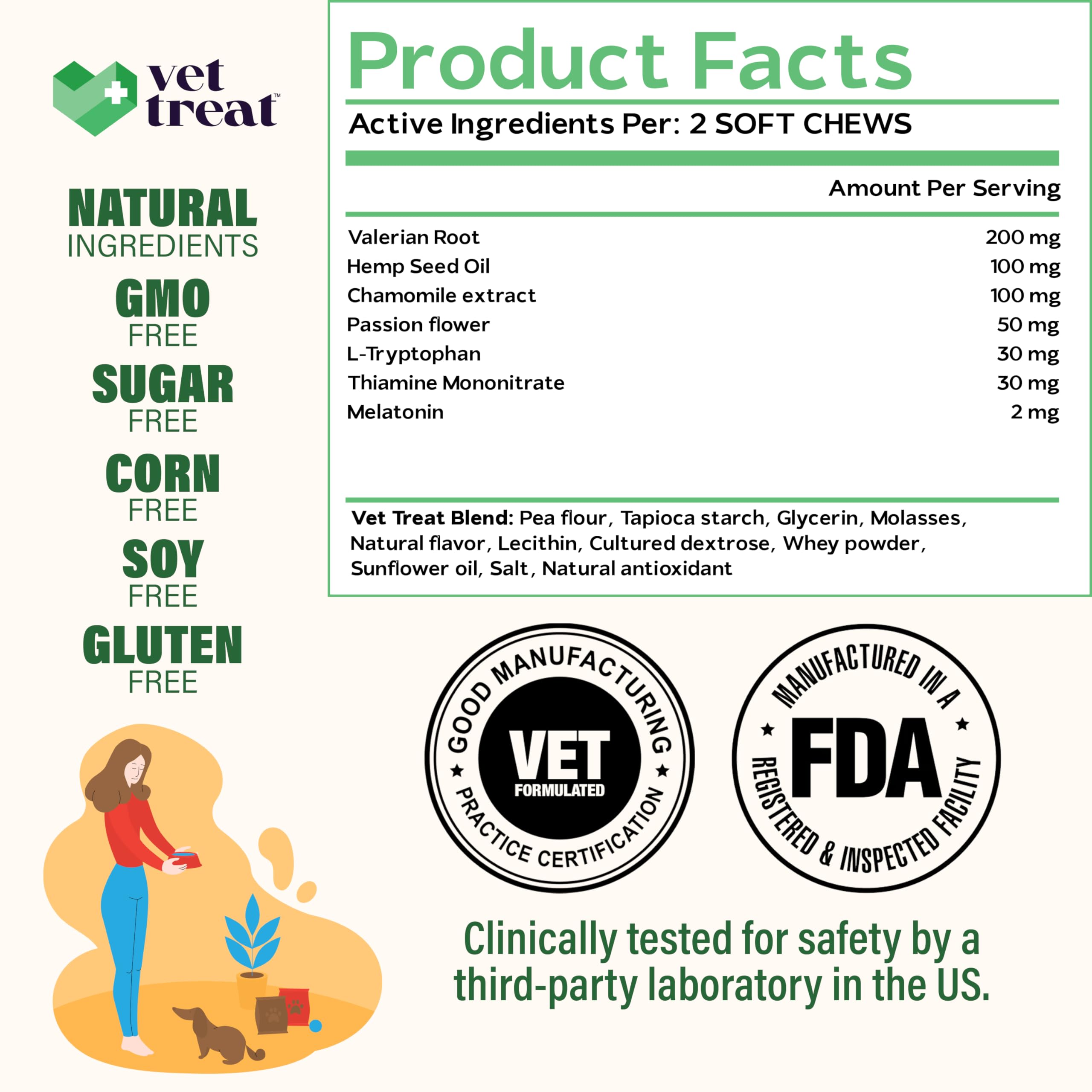 Hemp Calming Chews for Dogs - Dog Calming Chews - Anxiety Relief Treats with Melatonin - Advanced Stress Relief, Separation Aid,