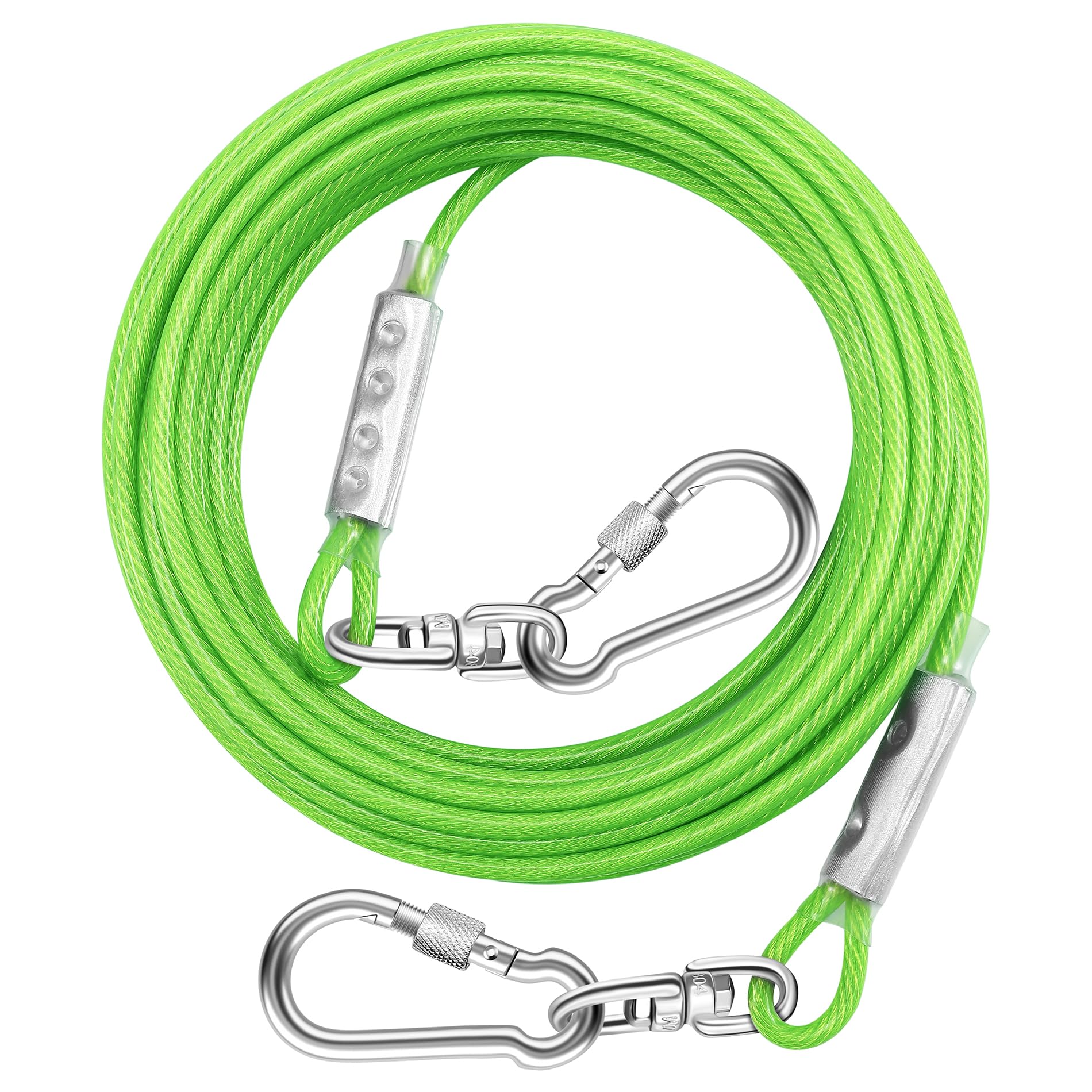 Dog Tie Out Cable For Outside,30Ft Heavy Duty Dog Leash&Chains With Swivel Hook,Small-Large Dogs Runner Cable Up To 250Lbs, Long