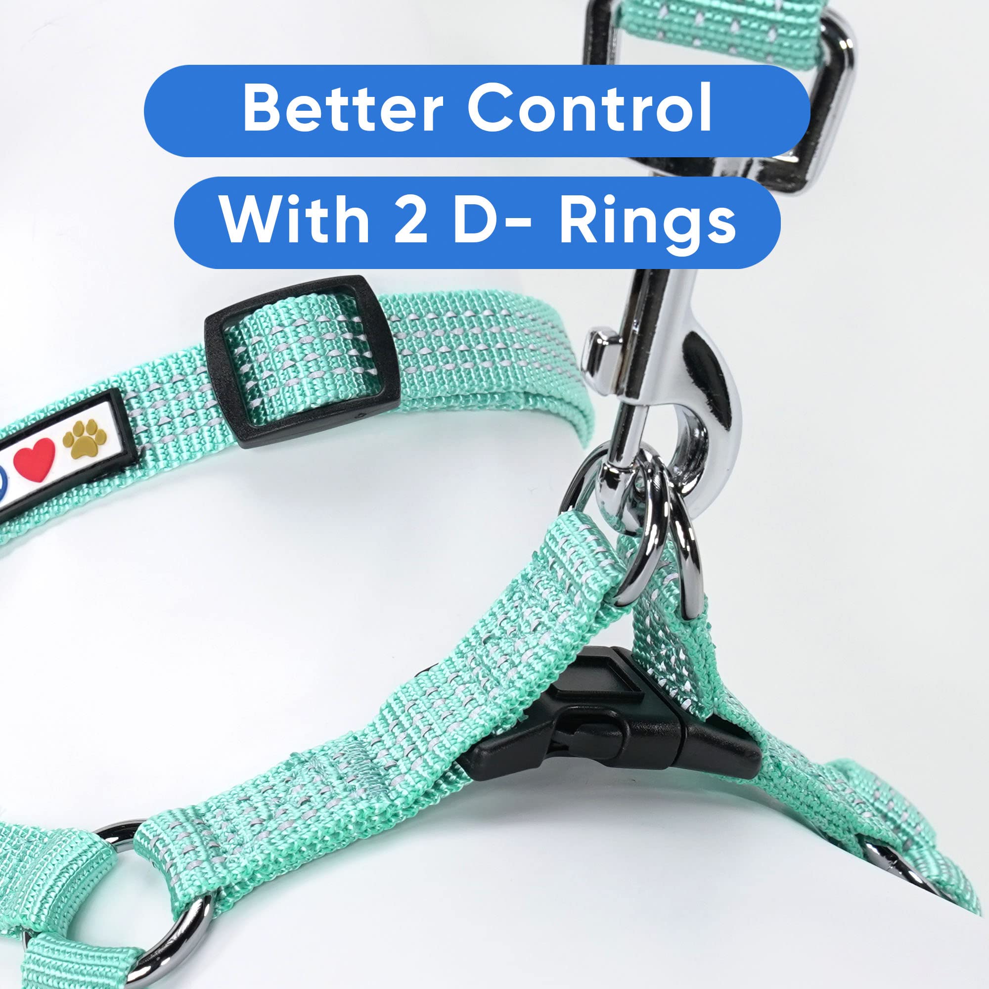 Pawtitas Dog Harness For Large Dogs Teal Dog Harness Step In From A Senior Dog To A Puppy Harness Adjustable Reflective Dog Harn