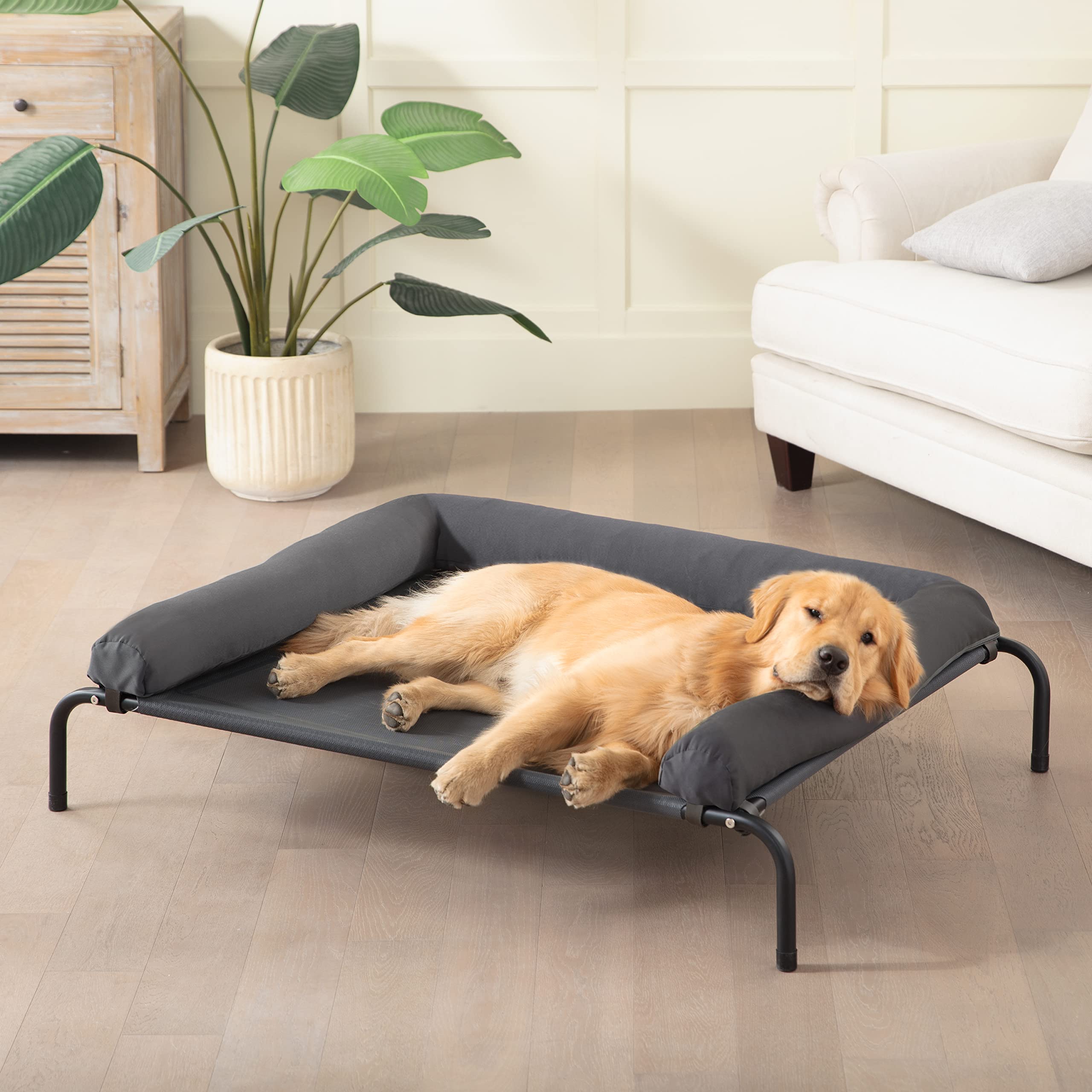Western Home Cooling Elevated Dog Bed For Large Dogs, Outdoor Raised Dog Bed Portable Dog Cot Bed With Breathable Mesh, Chew Pro