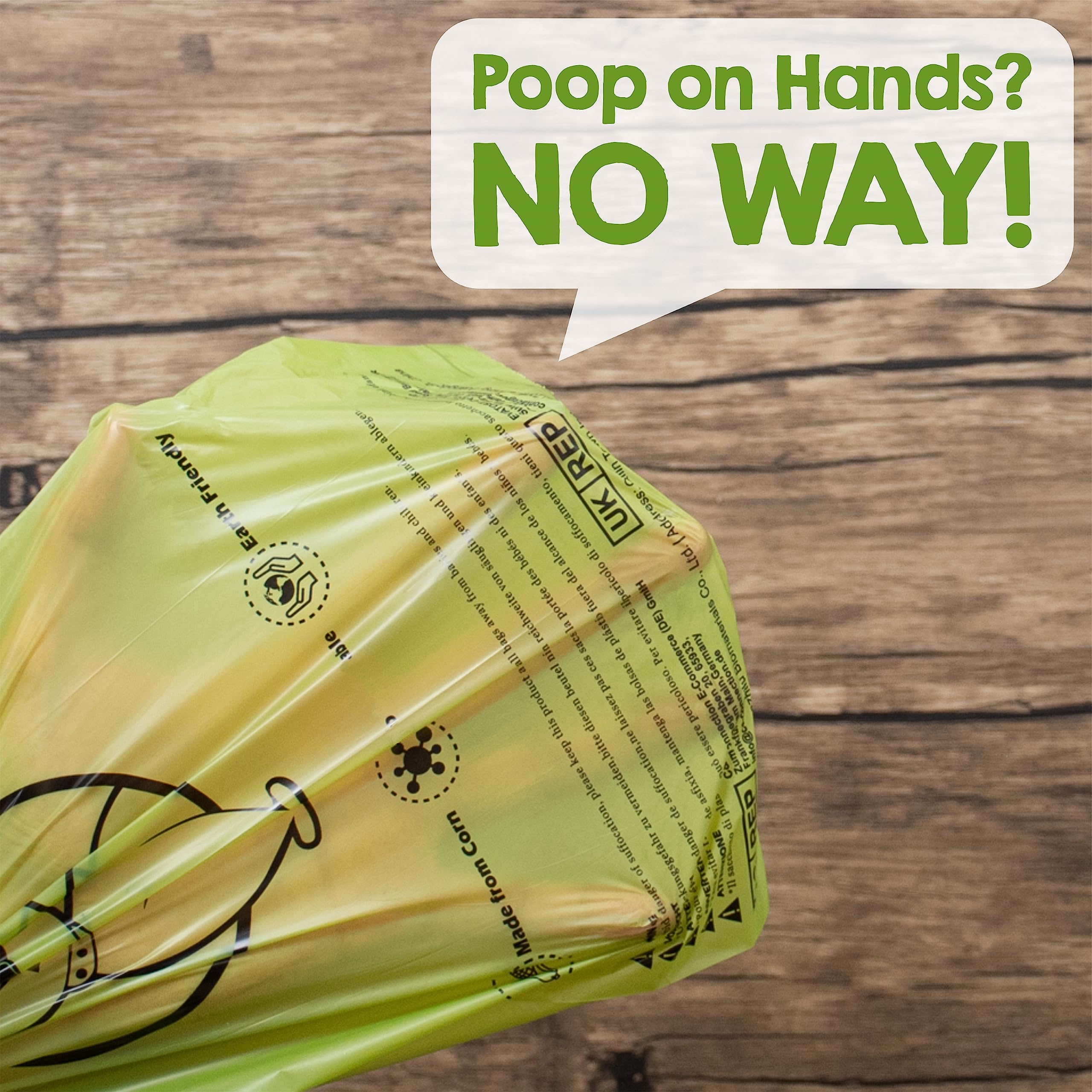 YORJA Dog Poop Bags - 720 Extra Thick, Leak Proof Waste Bags, Corn Starch Blend, Green+Yellow