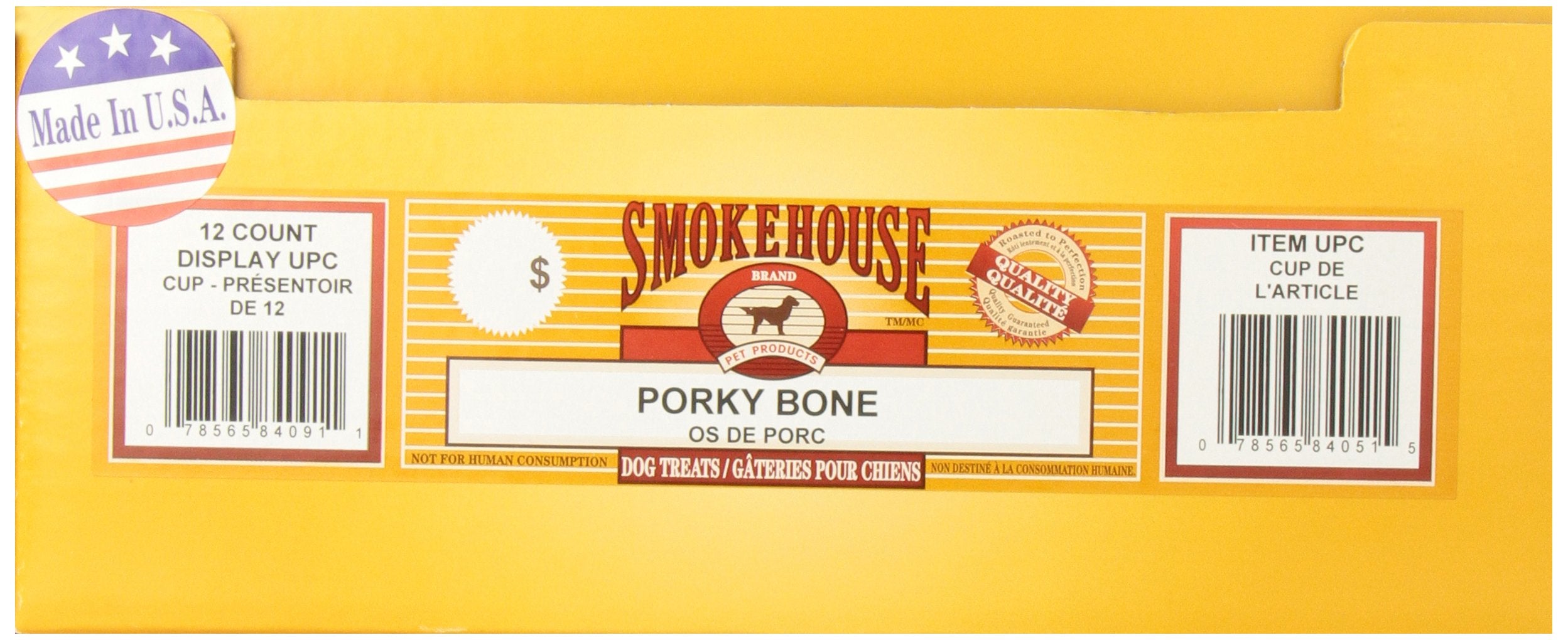 Smokehouse Pet Products Dsm84091 12-Pack Porky Bone Dog Treat Shelf Display Box