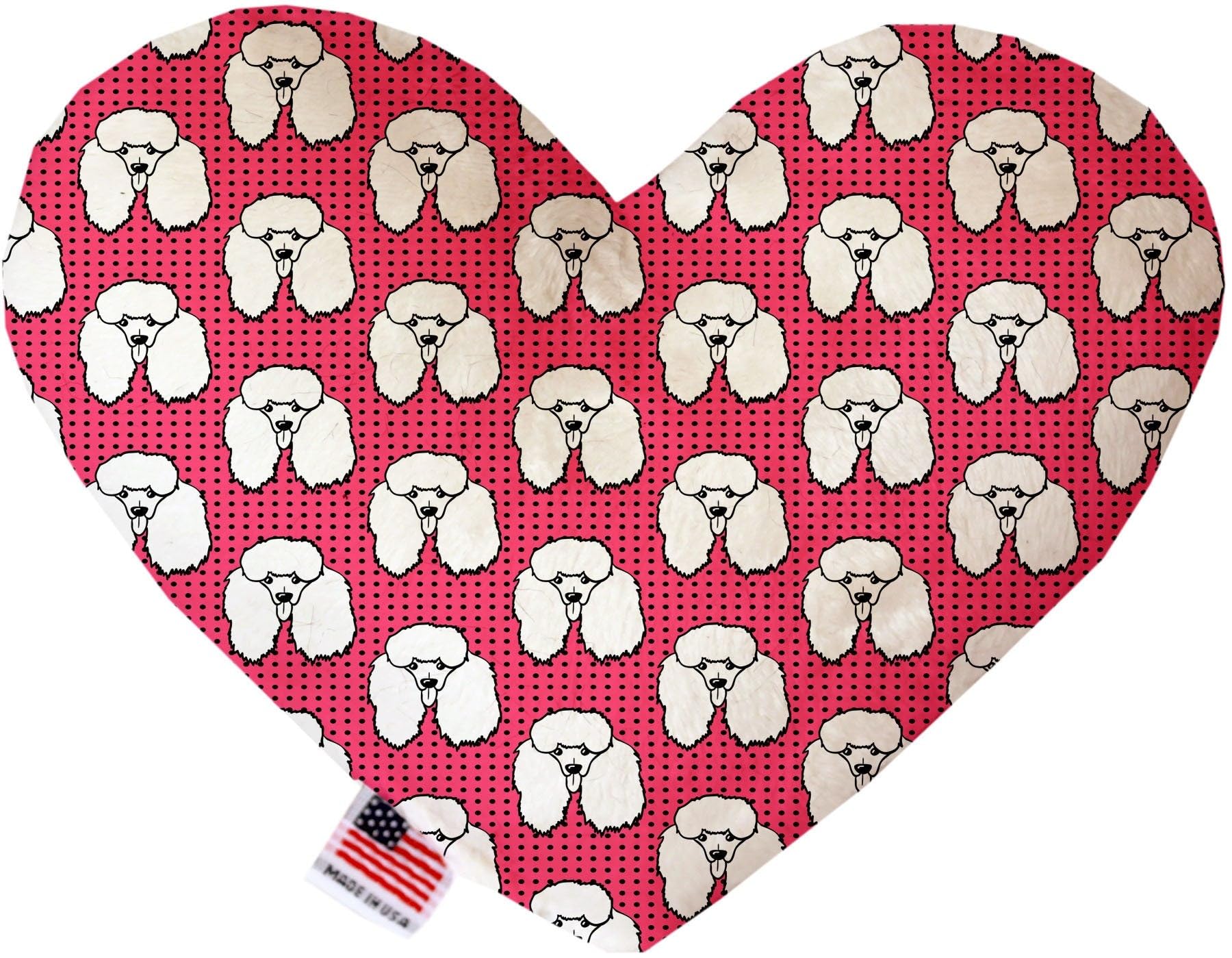 Pet and Dog Plush Heart or Bone Toy, "Dapper Dogs Group" (Available in different sizes, and 9 different pattern options!) Pink Bohemian 8" Plush Heart