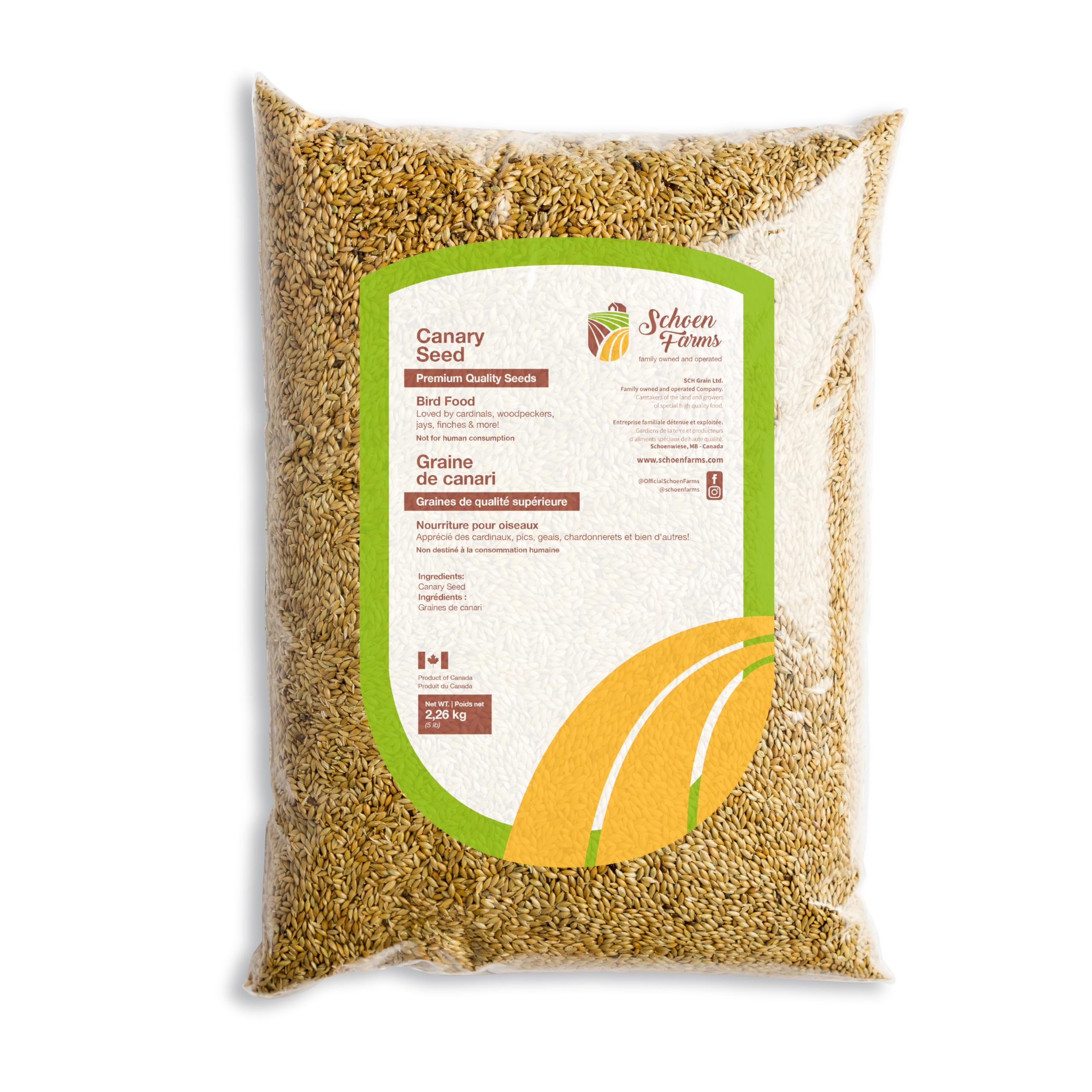 Schoen Farms Premium Canary Seed for Birds (5 LBS)