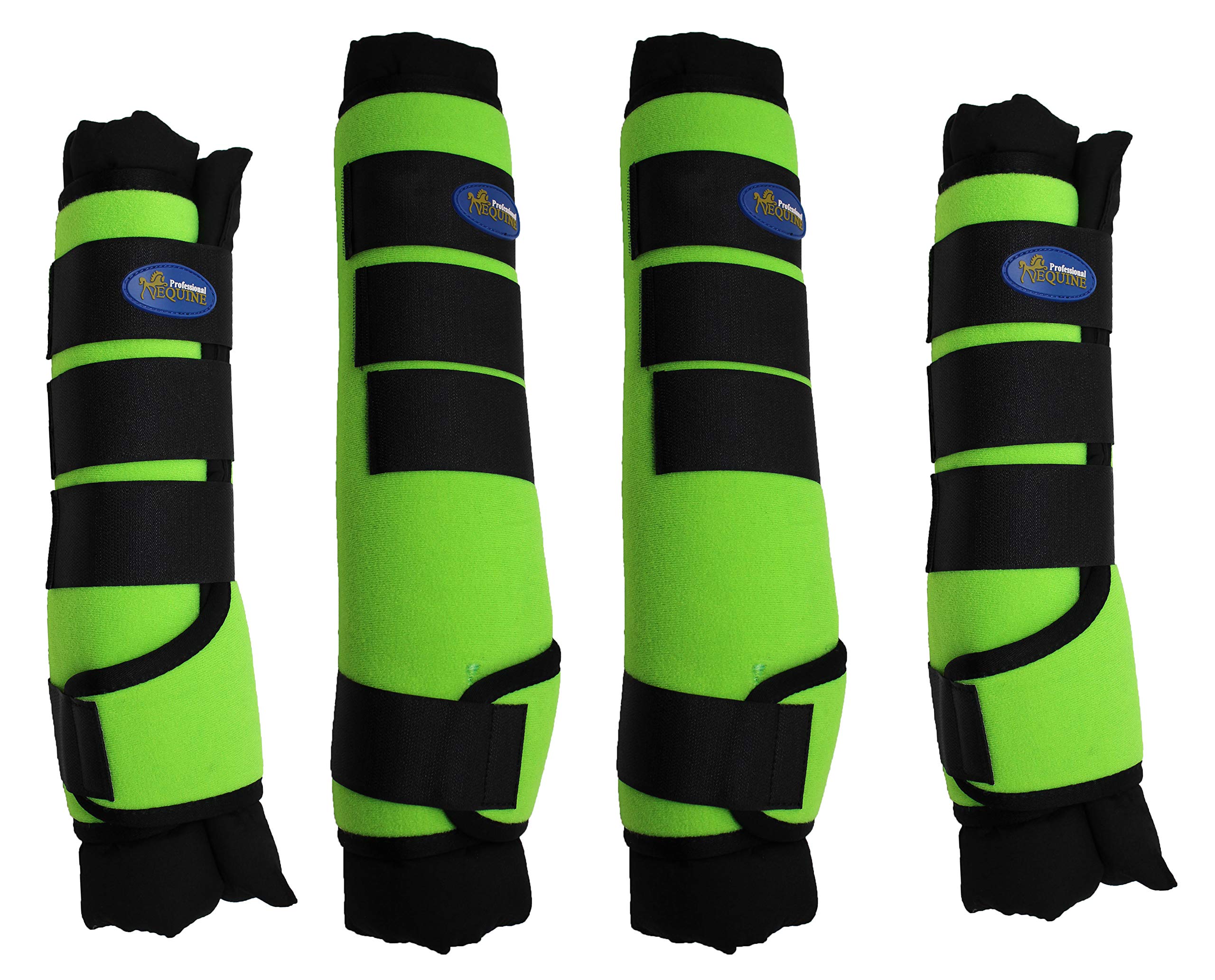 Professional Equine Horse Horse 4-Pack Leg Care Stable Shipping Neoprene Boot Wraps Green 4108LG