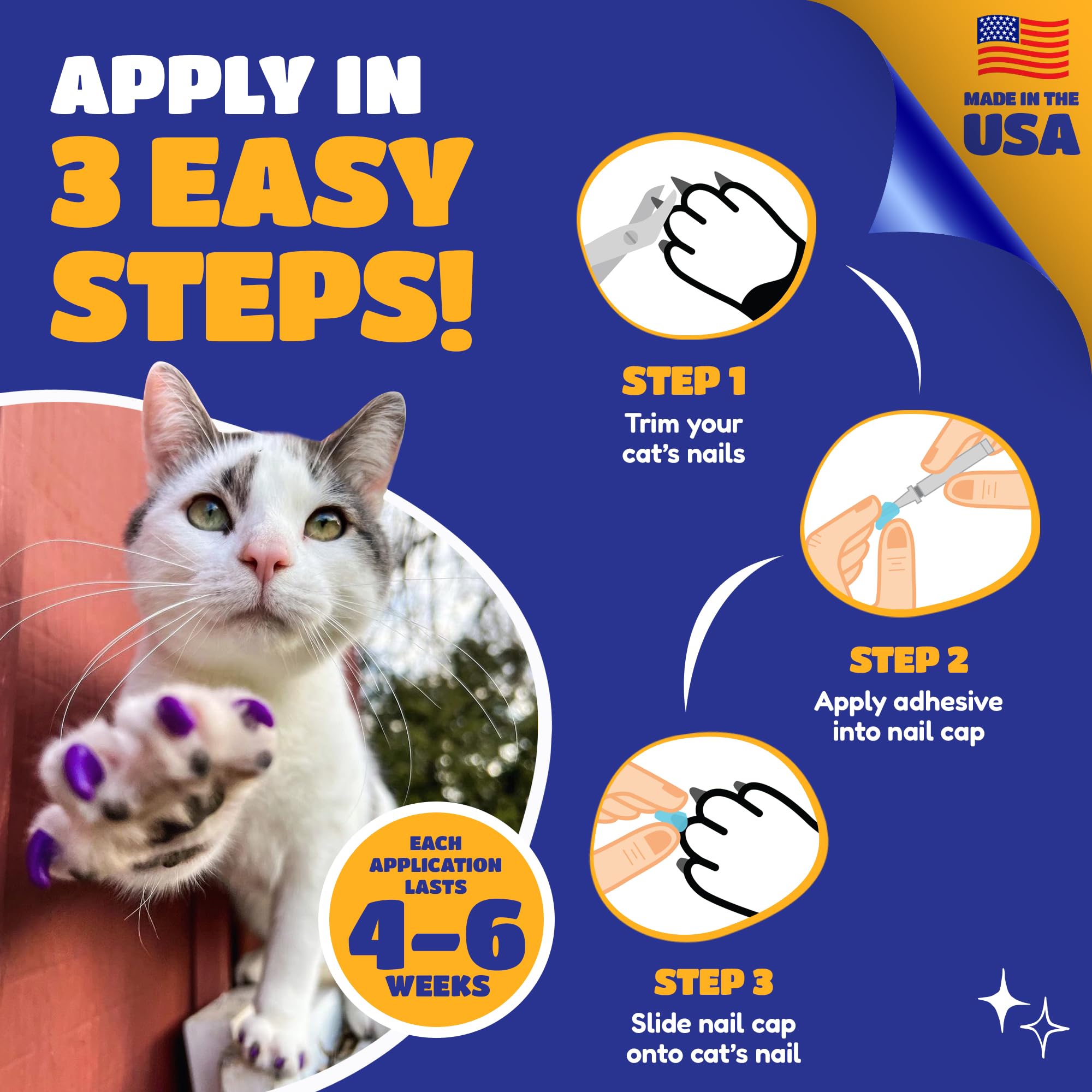 Feline Soft Claw Nail Caps M Blu Sprk