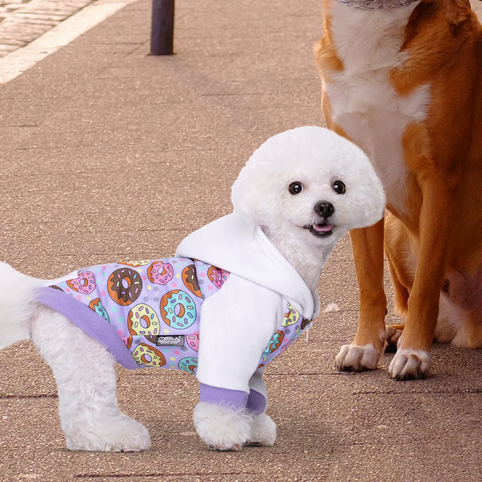 Purple Puppy Dog Hoodies For Small Medium Dogs,Christmas Hooded Sweatshirt Hoodies With Pocket Pet Cat Hoody Clothes Sweaters Fleece Coat Hoodies Dog Costume Winter