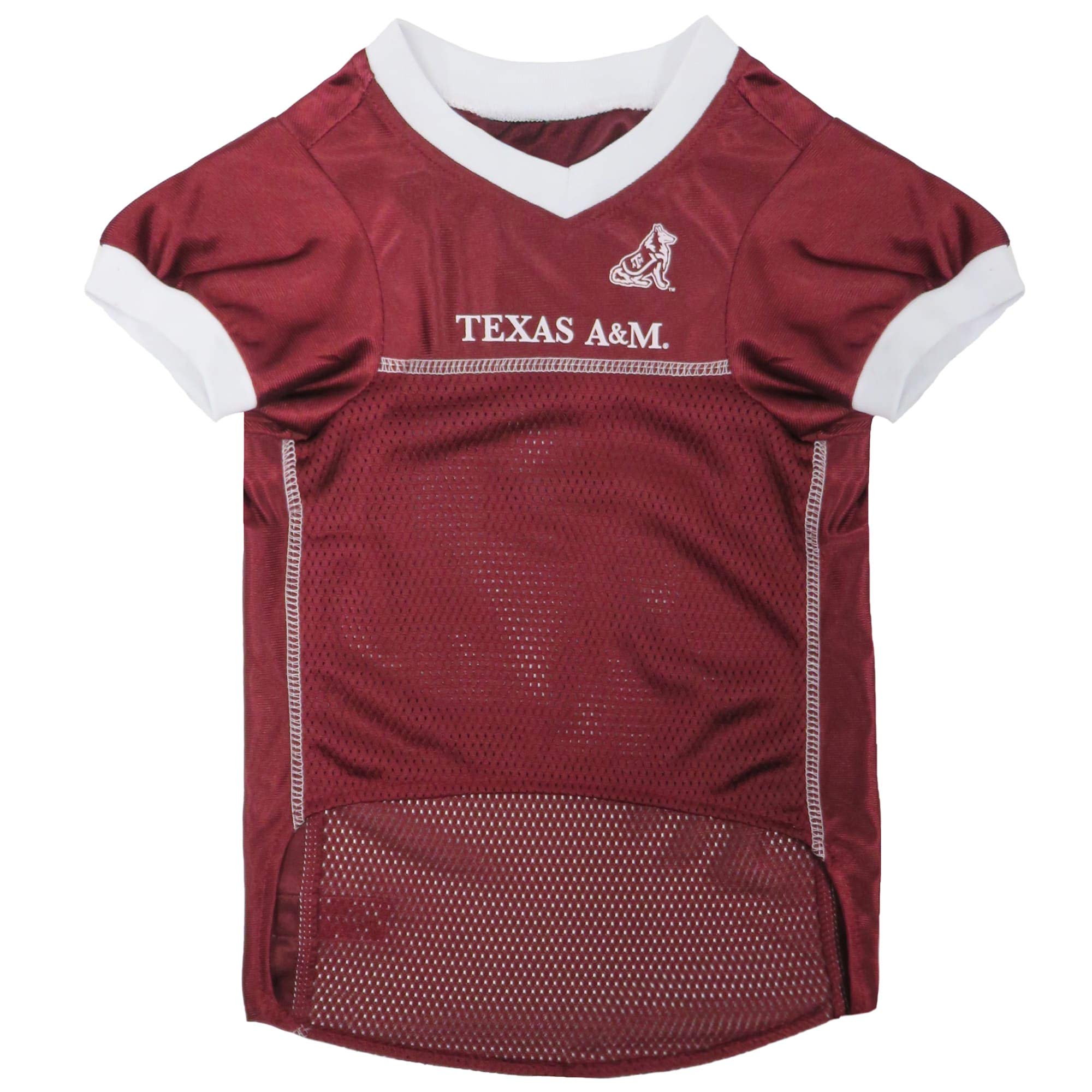 Pets First NCAA College TEXAS A&M Aggies Mesh Jersey for DOGS & CATS, Size Large, Licensed Dog Jersey with your Favorite Footbal