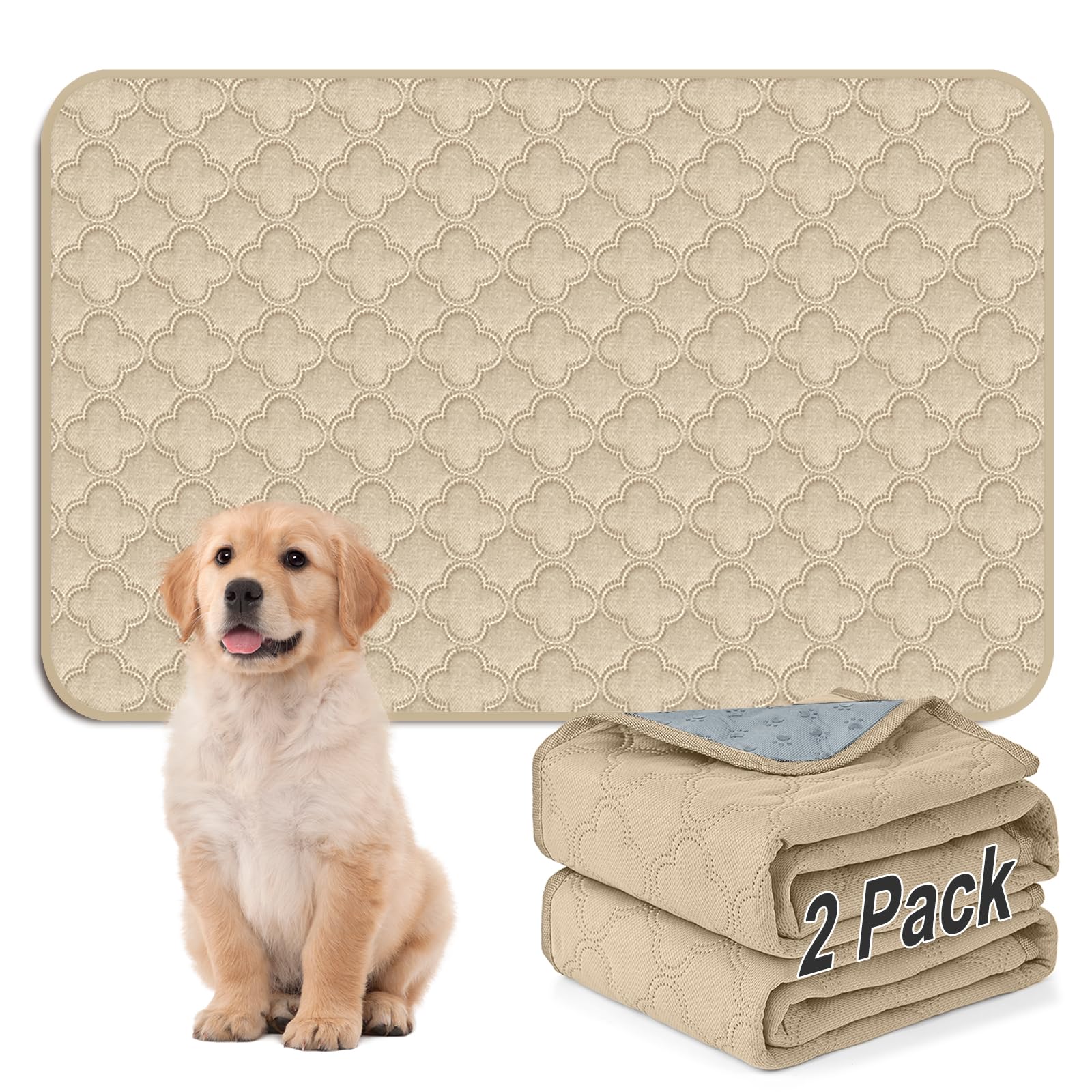 Funfurry Washable Pee Pads For Dogs - 2 Pack Reusable Puppy Pads,Waterproof Training Pads,Guinea Pig Cage Liner, Puppy Pee Pads 