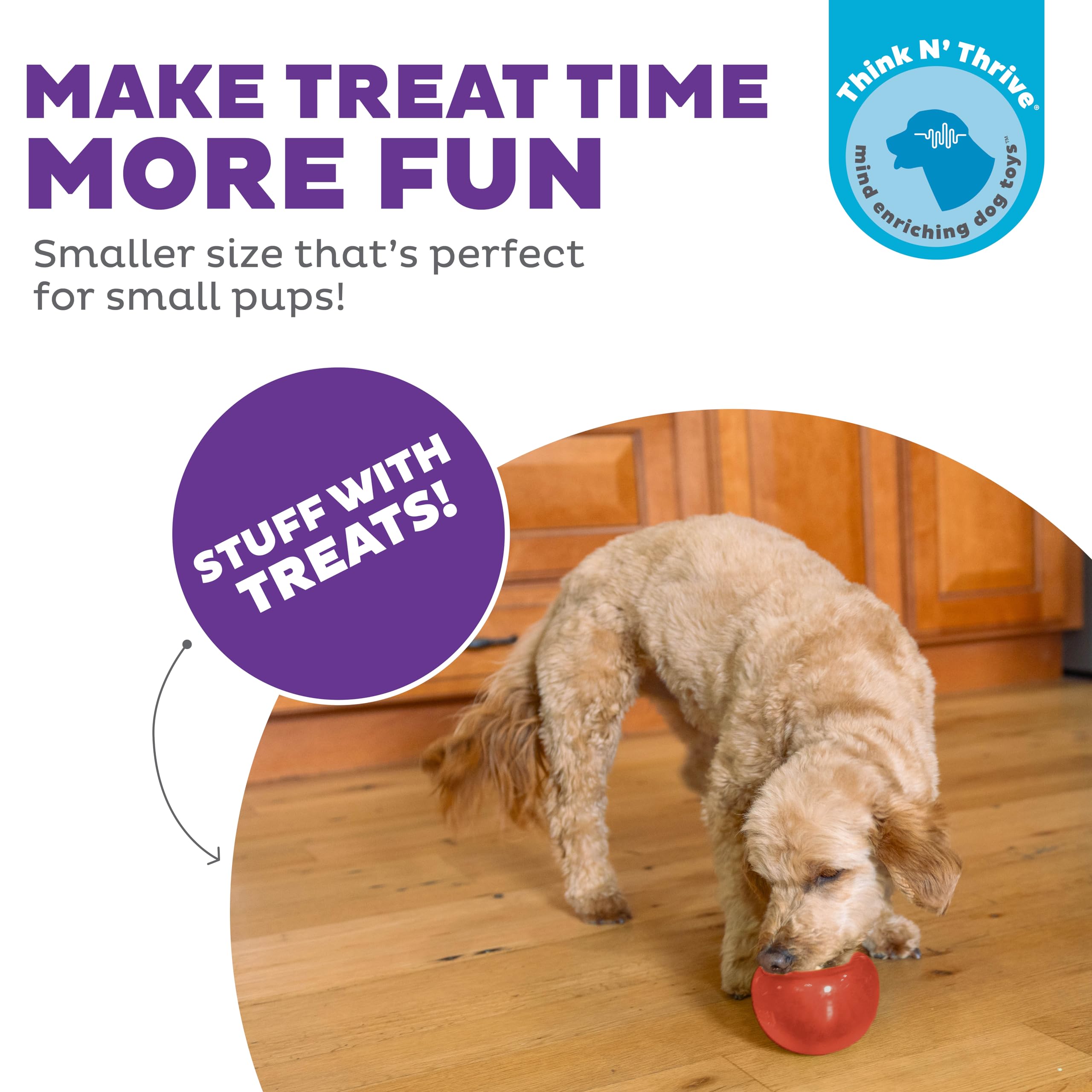 Outward Hound by Planet Dog Lil' Snoop Interactive Treat Dispensing Dog Toy, Small, Red
