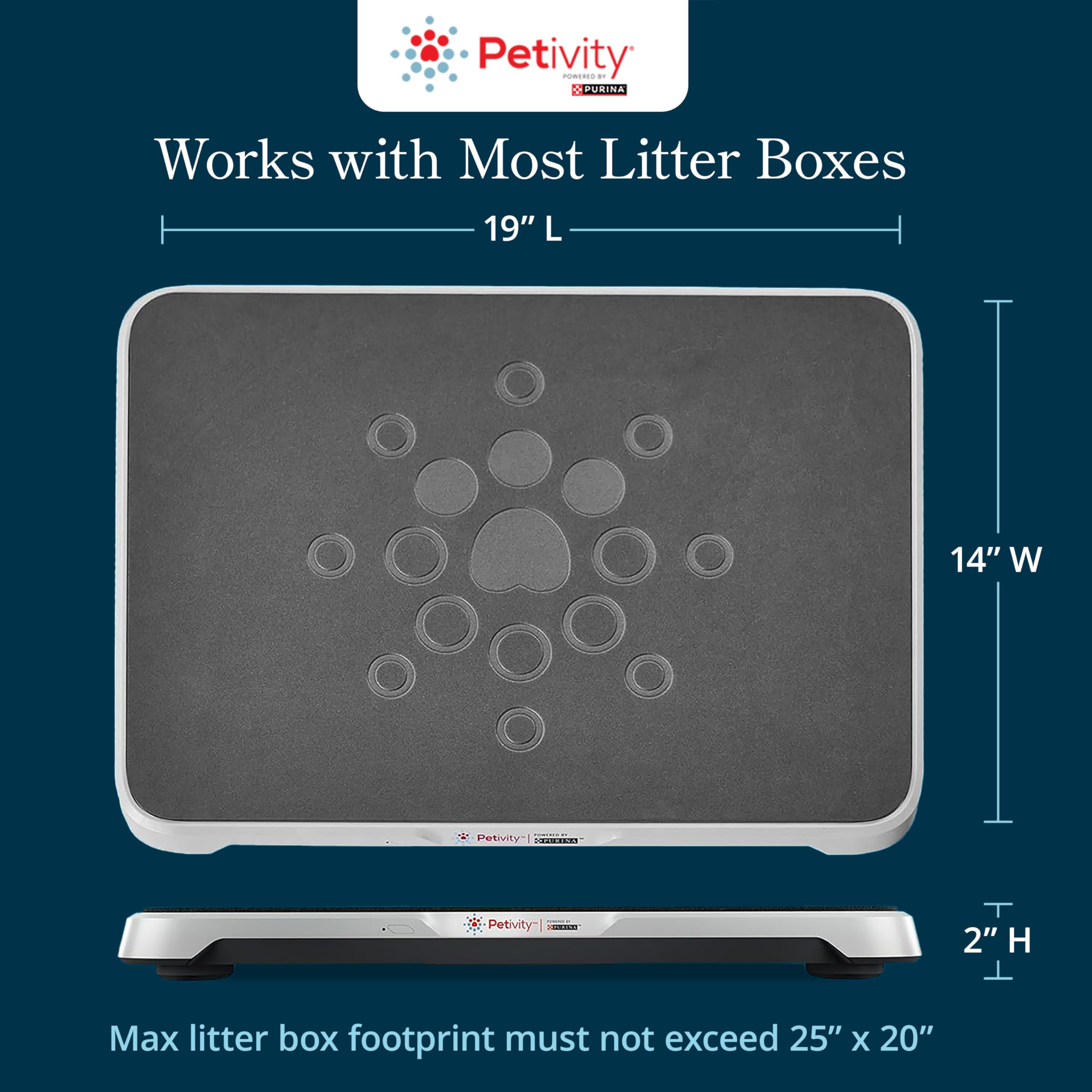 Purina Petivity Smart Litter Box Monitor - Cat Weight Scale & Health Tracker, 5.5 lb, Plastic, AI Alerts, App for Multiple Cats