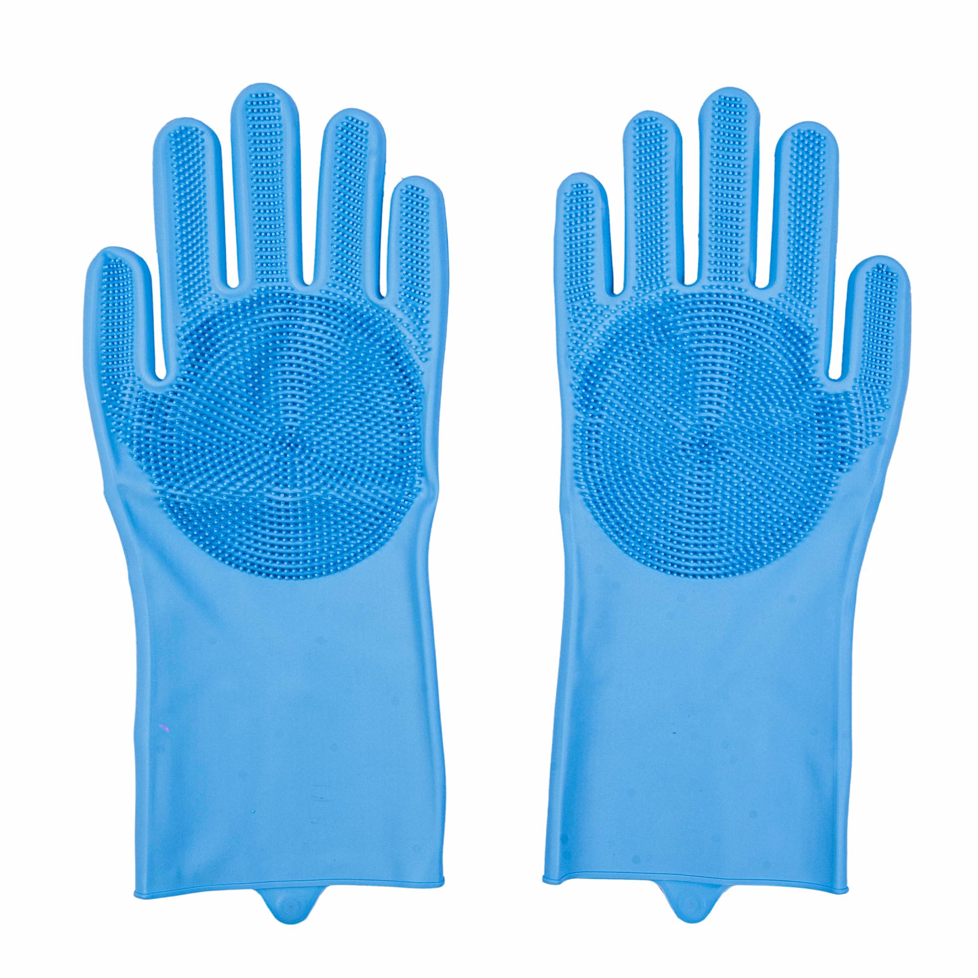 AdilS Pet Grooming Gloves For Cats & Dogs, Waterproof Pet Bathing Hand Gloves Design For Shower, Massage, Scrubbing, Color: Blue