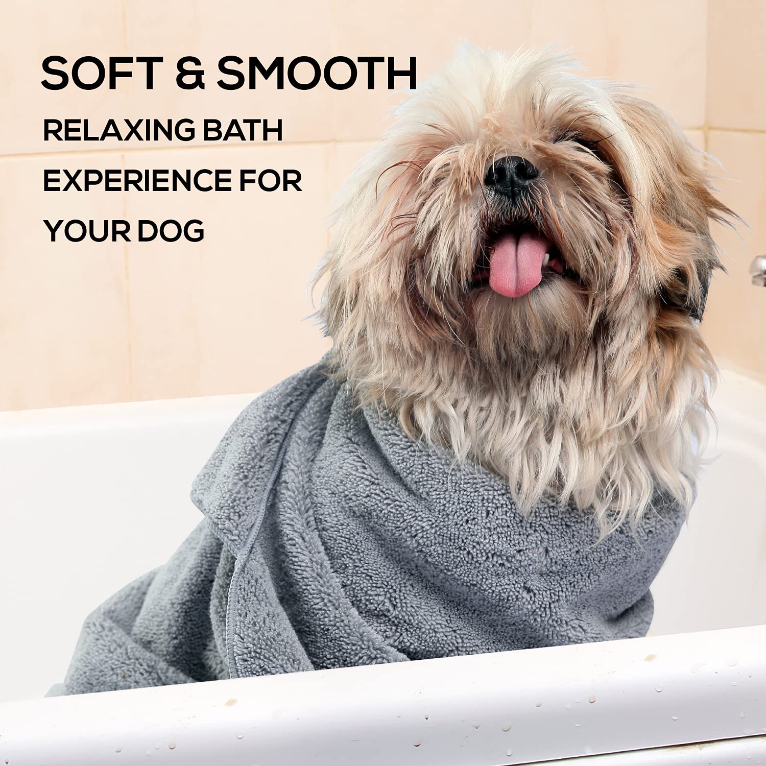 Pawpup Dog Towel Super Absorbent - Pack Of 2 - Quick Drying Super Soft Microfiber Pet Towel For Dogs, Cats And Other Pets (Brown And Grey)