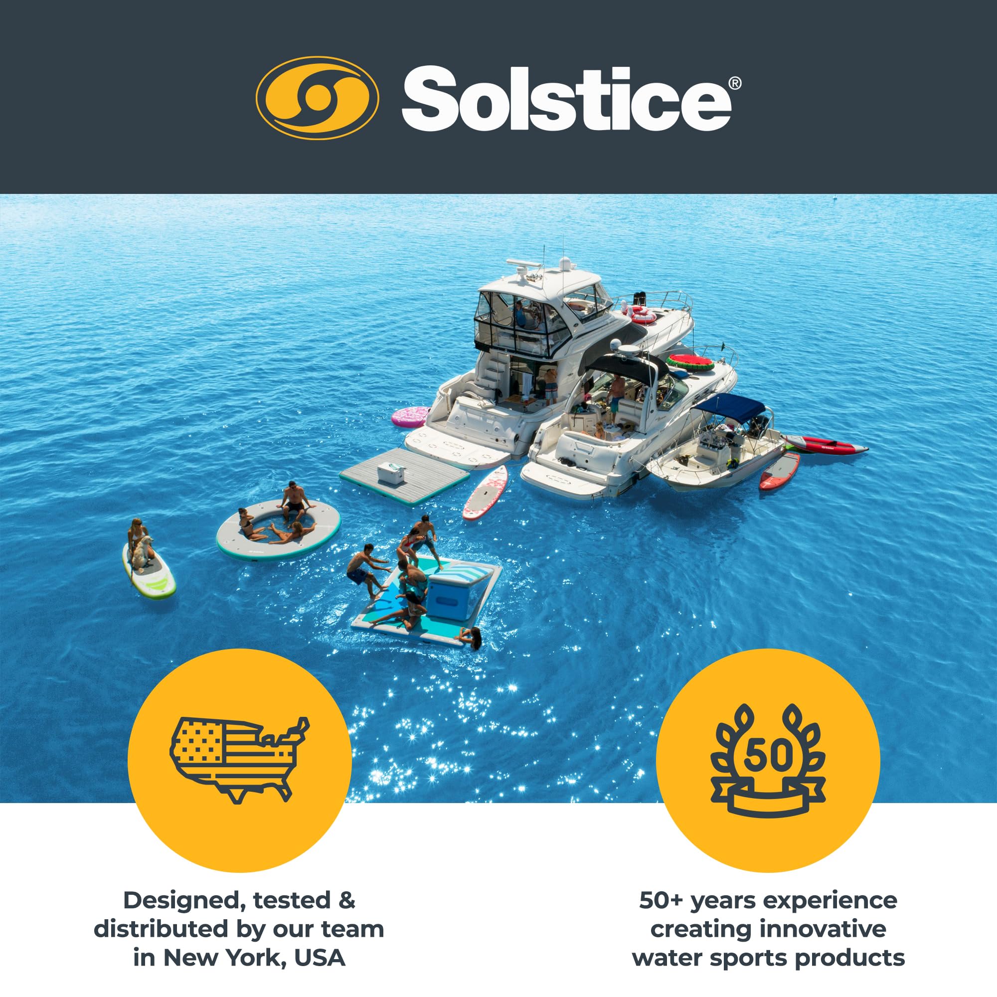 SOLSTICE ORIGINAL Inflatable Pup Plank Dog Float Floating Ramp Ladder For Pools Boats Docks | Dog On Water Ladder Steps | For Sw