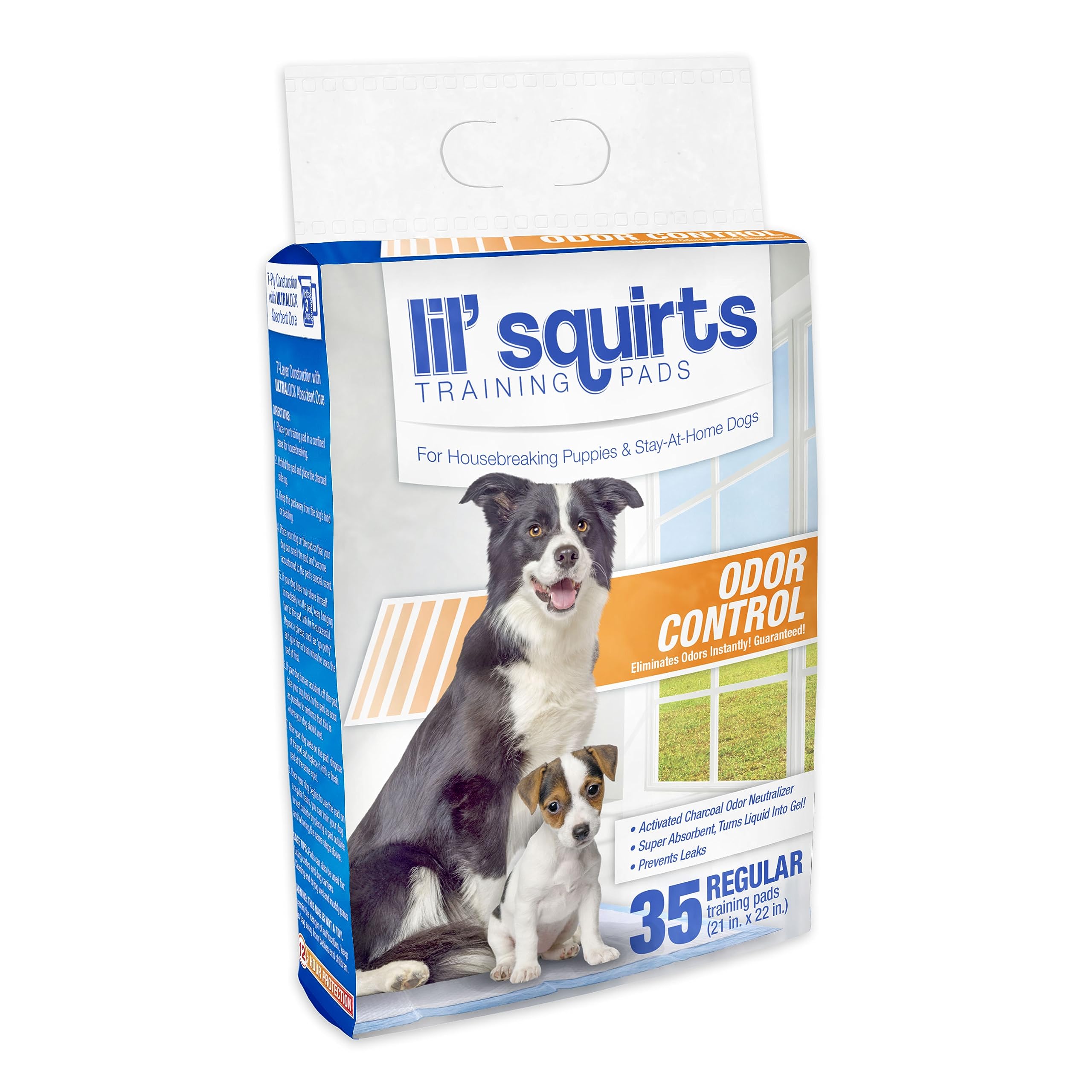 LIL SQUIRTS Training Pads with Charcoal Activated Odor Control 35ct