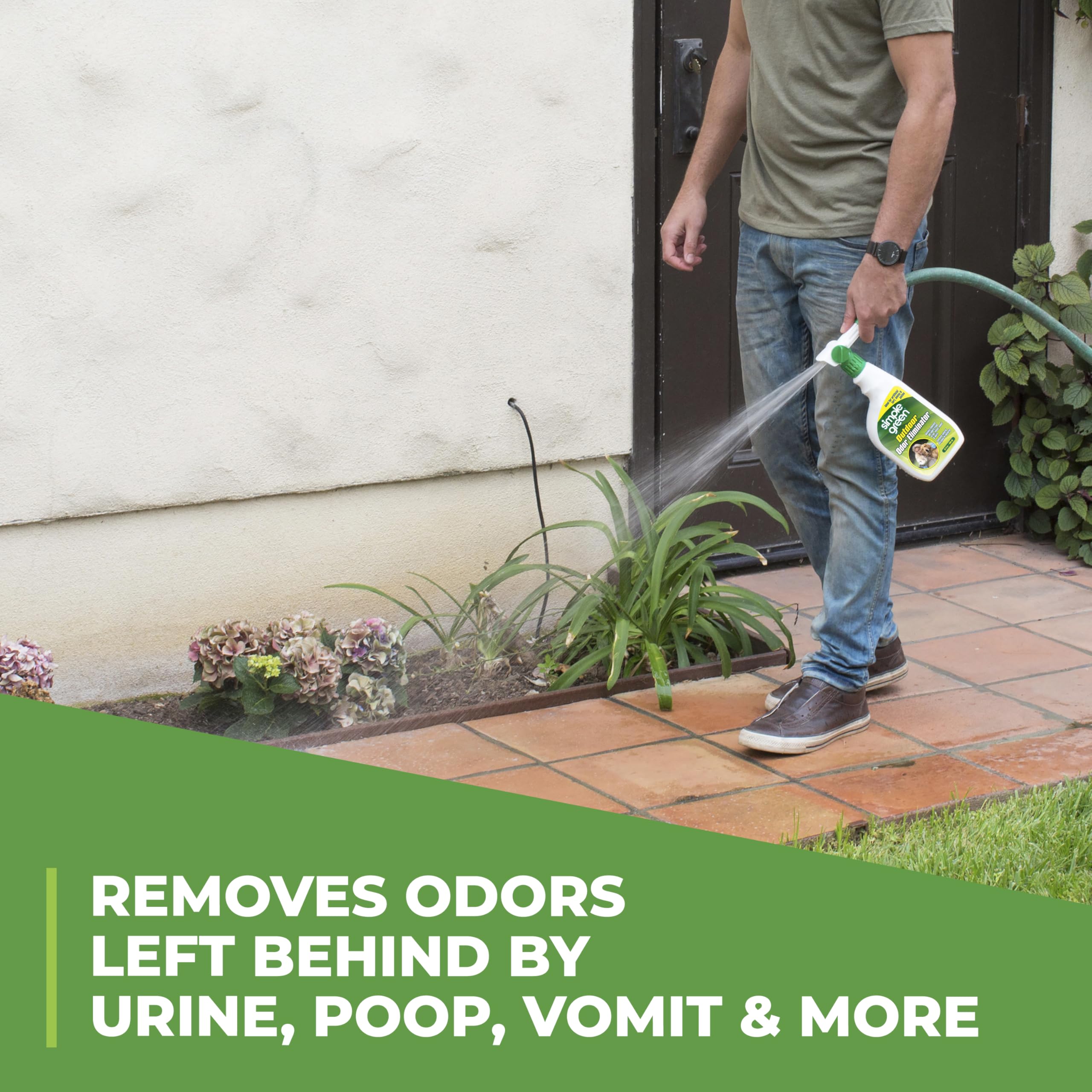 Outdoor Odor Eliminator For Pets, Dogs, Ideal For Artificial Grass & Patio (32 Oz Hose End Sprayer)