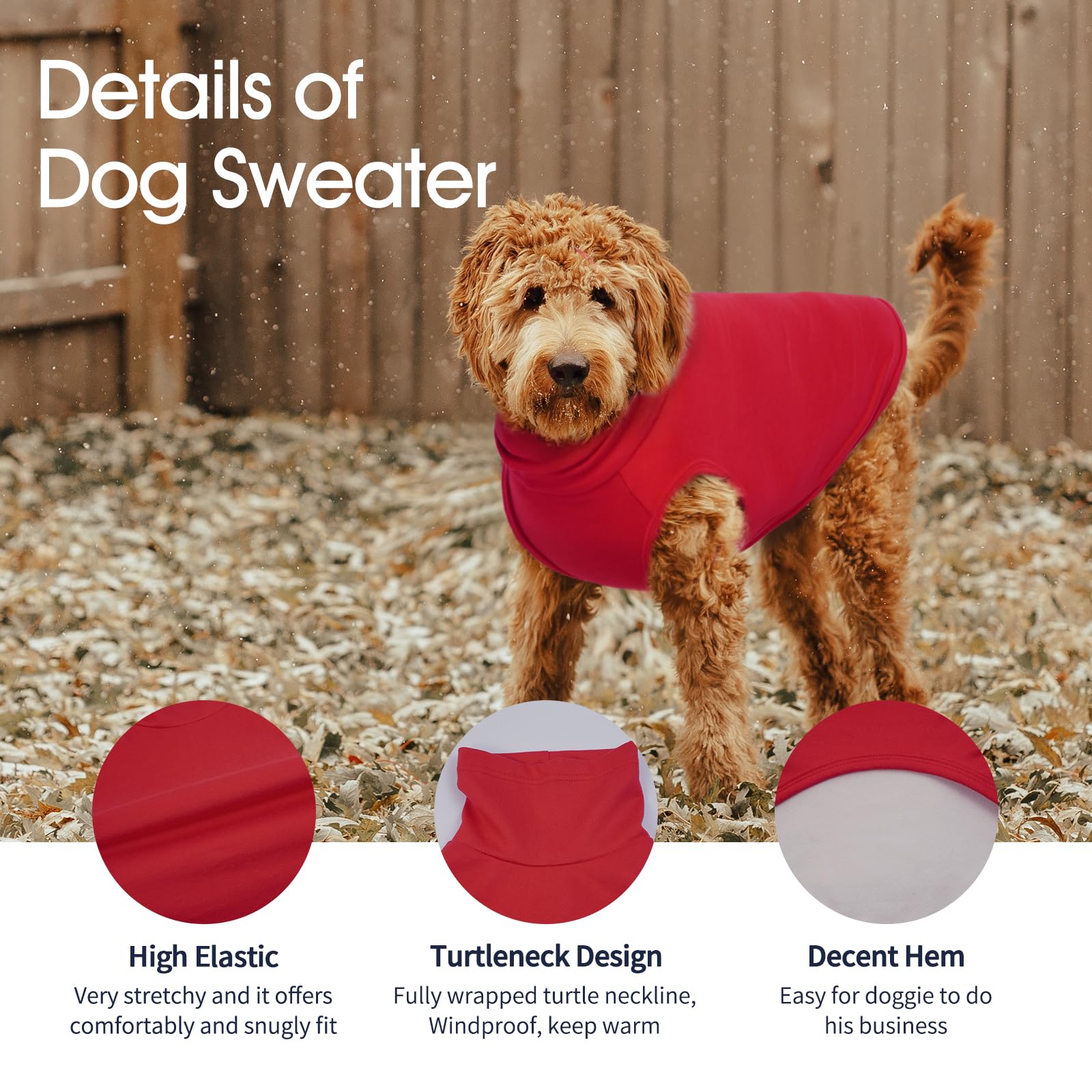 IECOii XXXL Dog Sweater,Stretch Fleece Vest Dog Sweater - Red, XXX-Large,Christmas Dog Sweater Dog Winter Clothes,Pullover Dog P