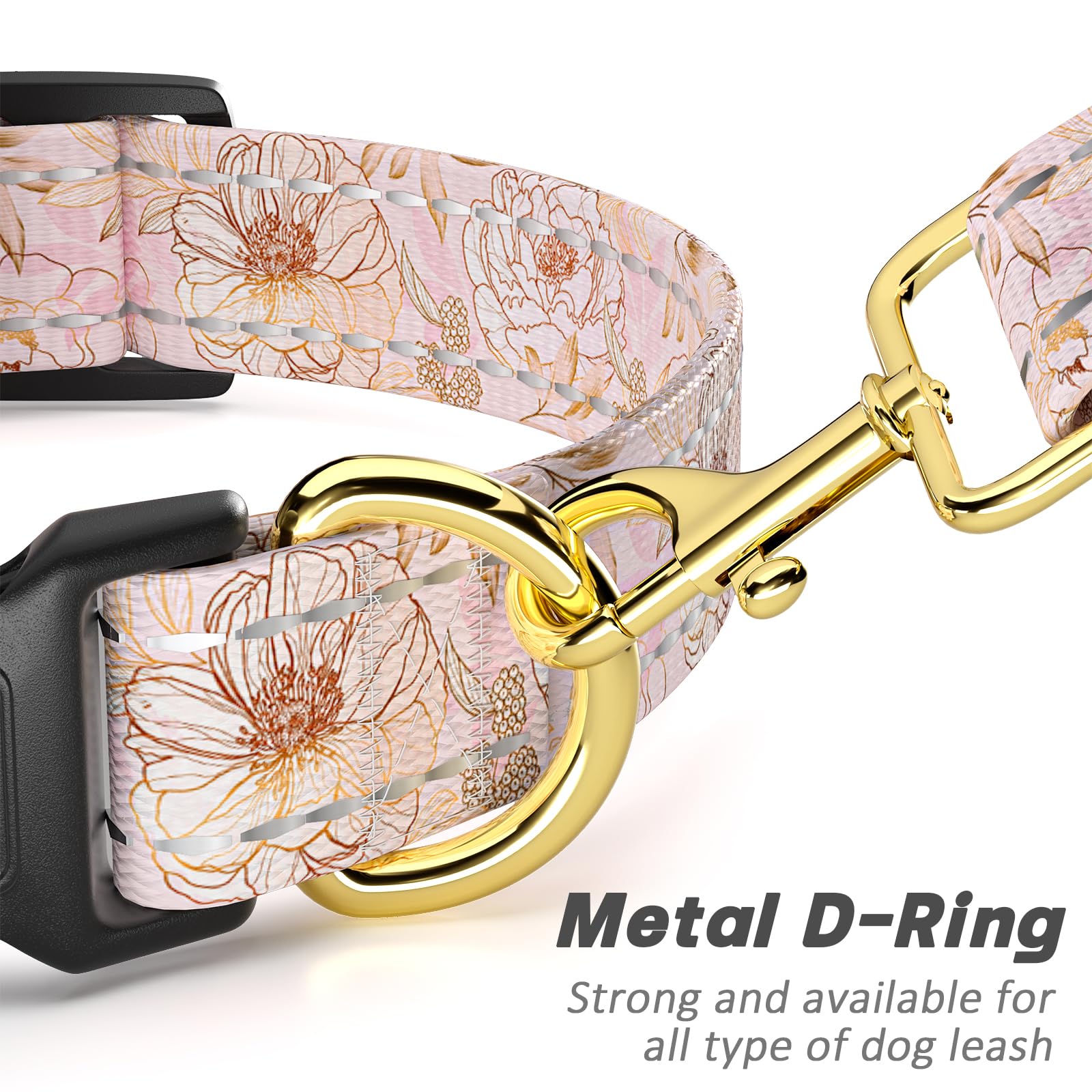 Tmoodel Reflective Dog Collar For Extra Small Dogs, Cute Flower Theme Adjustable Heavy-Duty Nylon Puppy Collar For Boy And Girl