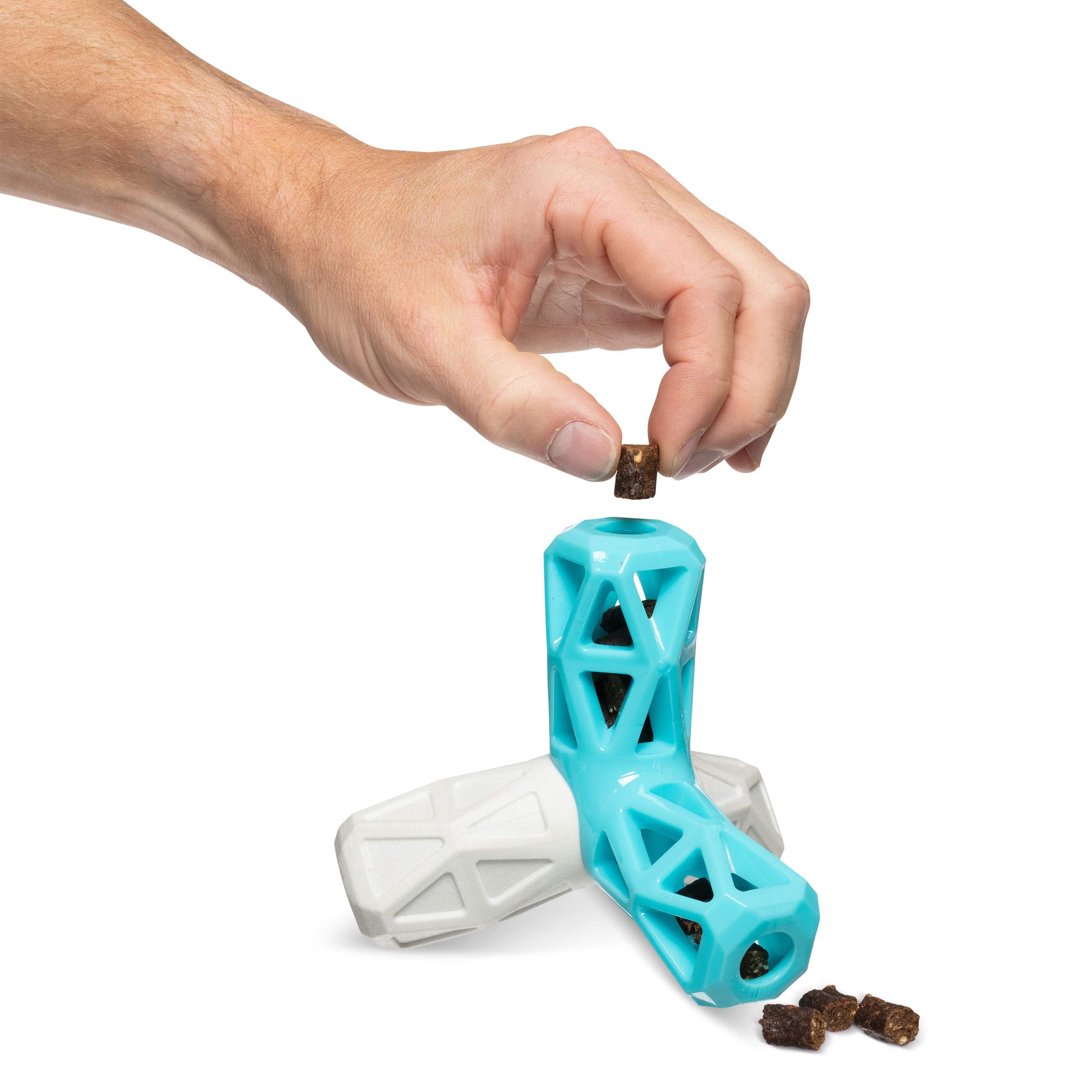 Messy Mutts Totally Pooched Squeak n' Stuff Pyramid | 5    Durable TPR Dog Toy with Squeaker | Made for Tough Chewers | Interact