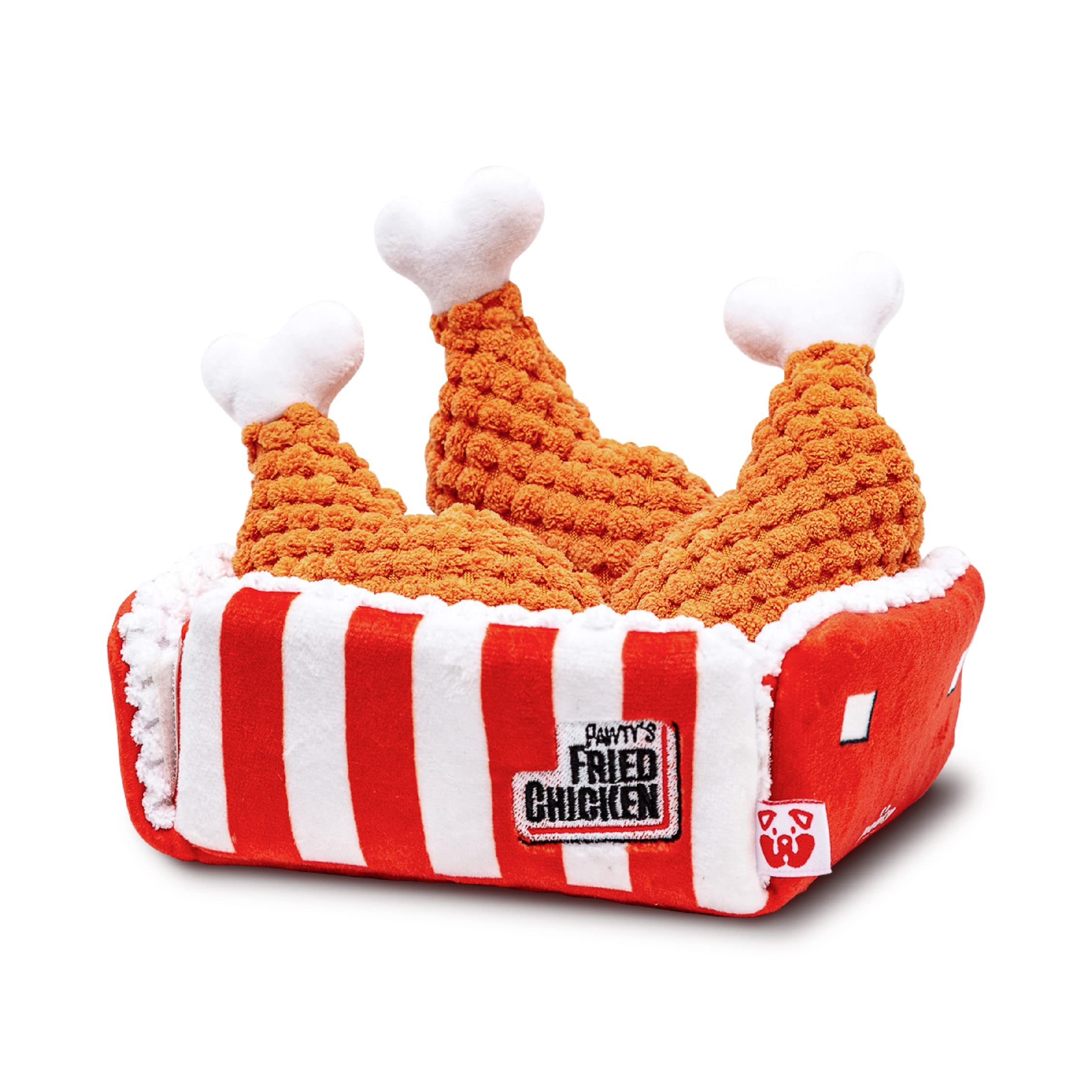 Pawty Dog Toys - PAWTY Fried Chicken Interactive Dog Toy - Snuffle Nosework Puzzle with Squeaker - Pet Stress Relief Game - Hide